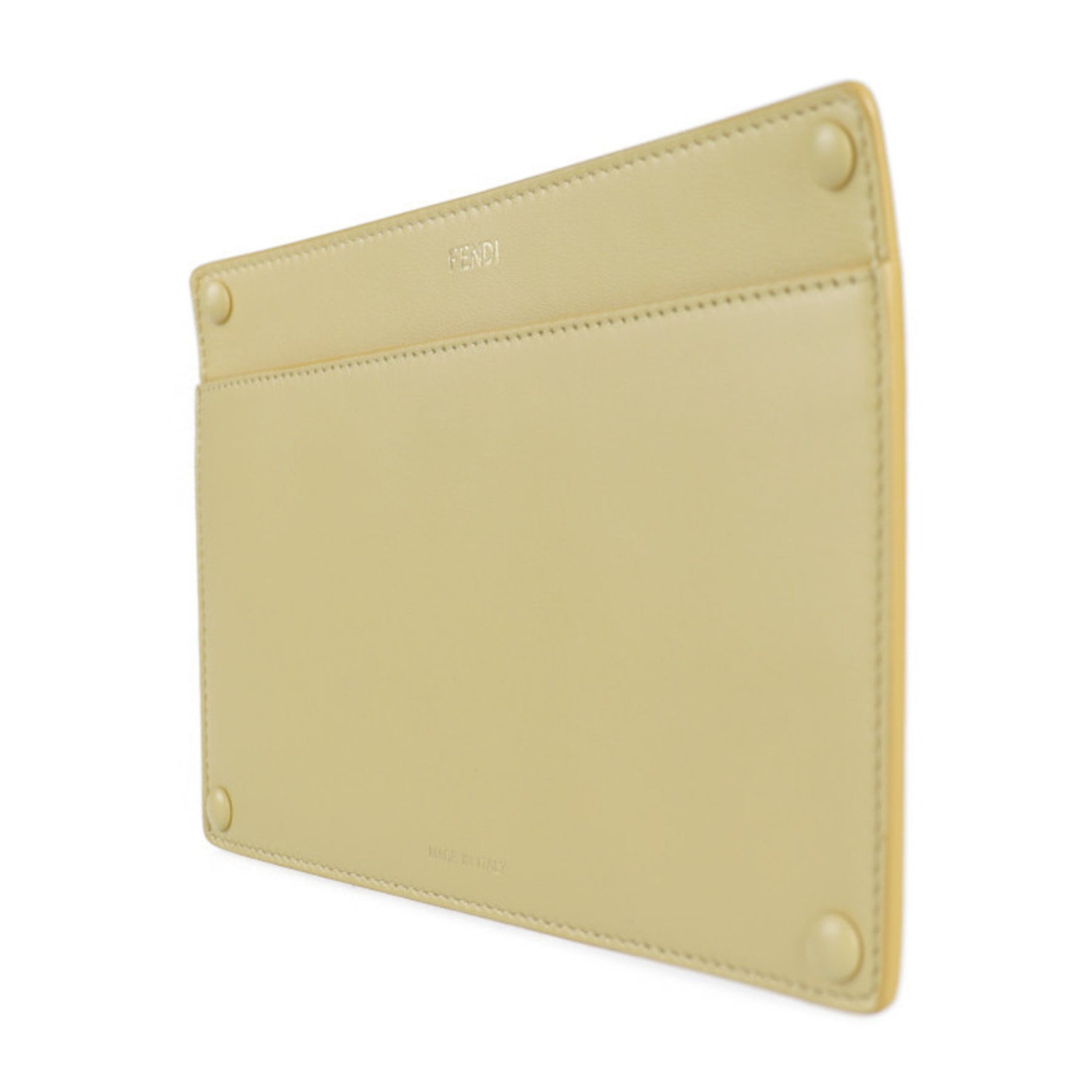 FENDI Peekaboo Pocket Pouch Nappa Leather SEMOLINO Cream Yellow Bag-in-Pouch