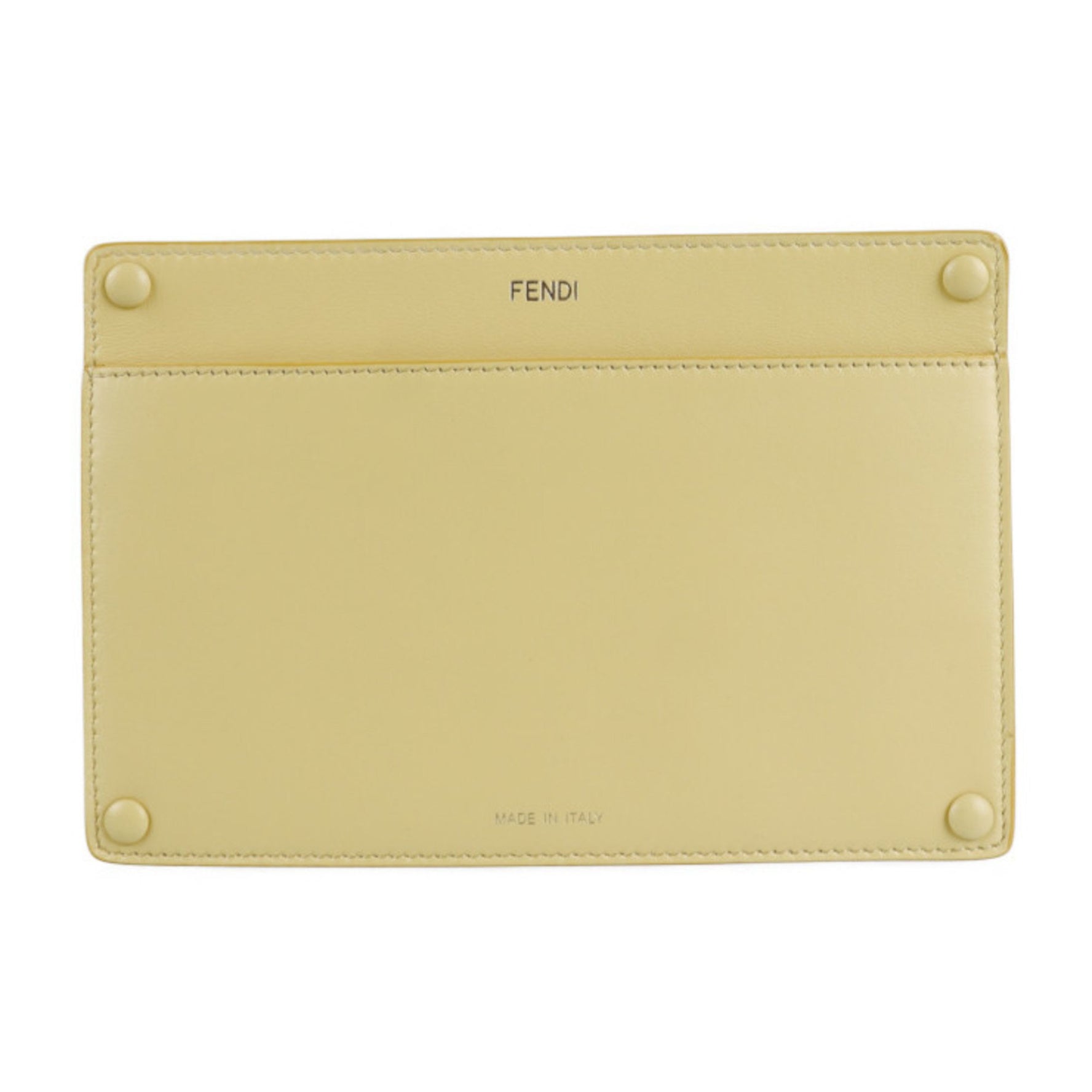 FENDI Peekaboo Pocket Pouch Nappa Leather SEMOLINO Cream Yellow Bag-in-Pouch