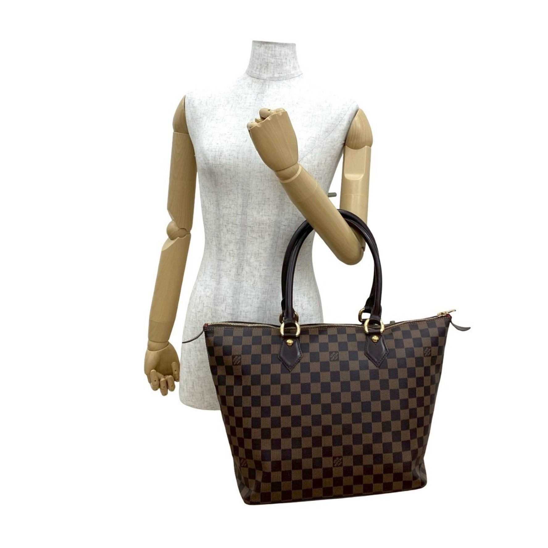 LOUIS VUITTON Saleya MM Damier Leather Handbag, Mini Tote Bag, Business