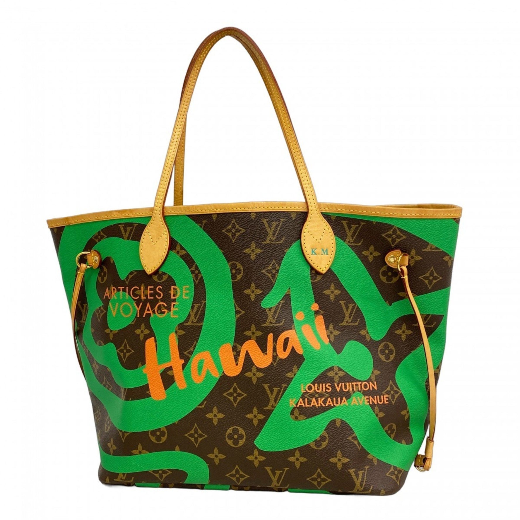 Louis Vuitton Tote Bag Monogram Neverfull MM Brown Green