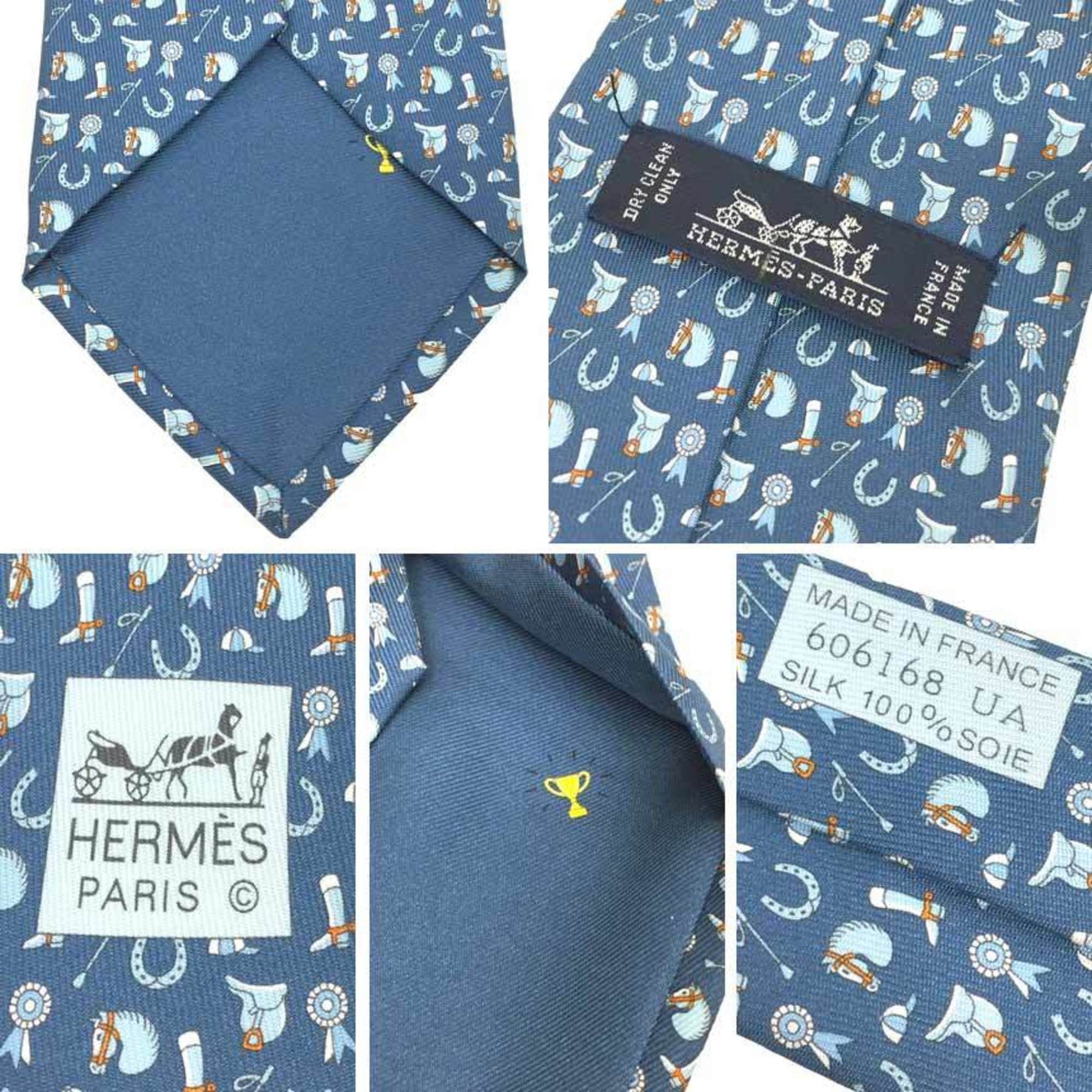 Hermes Tie Horse Harness Pattern Silk