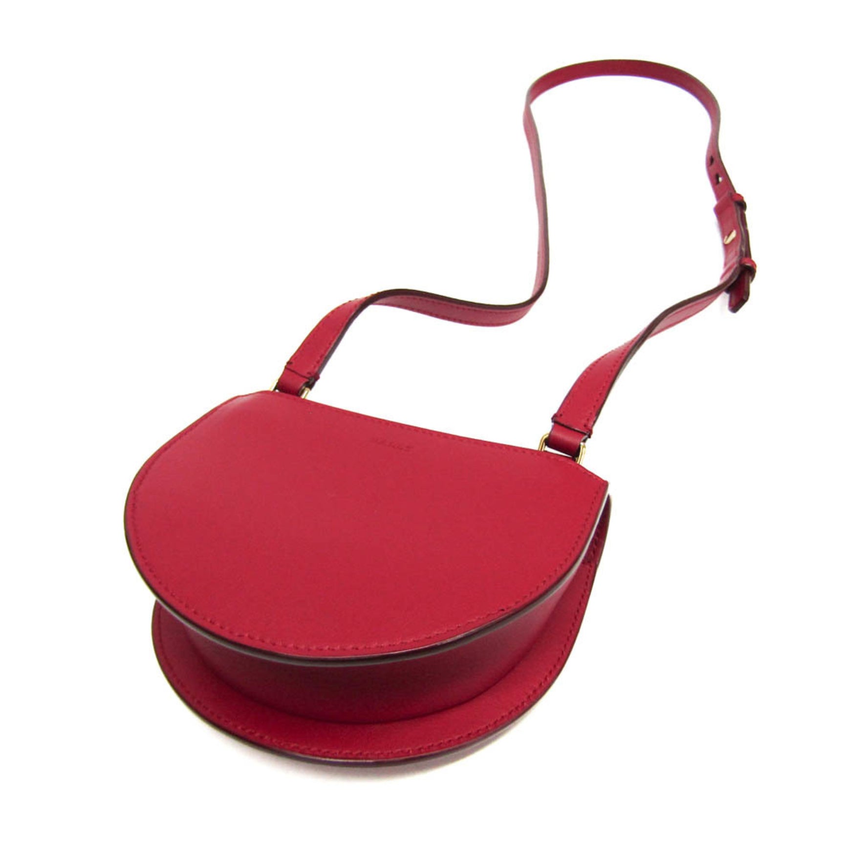 Bally Camy Leather Shoulder Bag Red Color