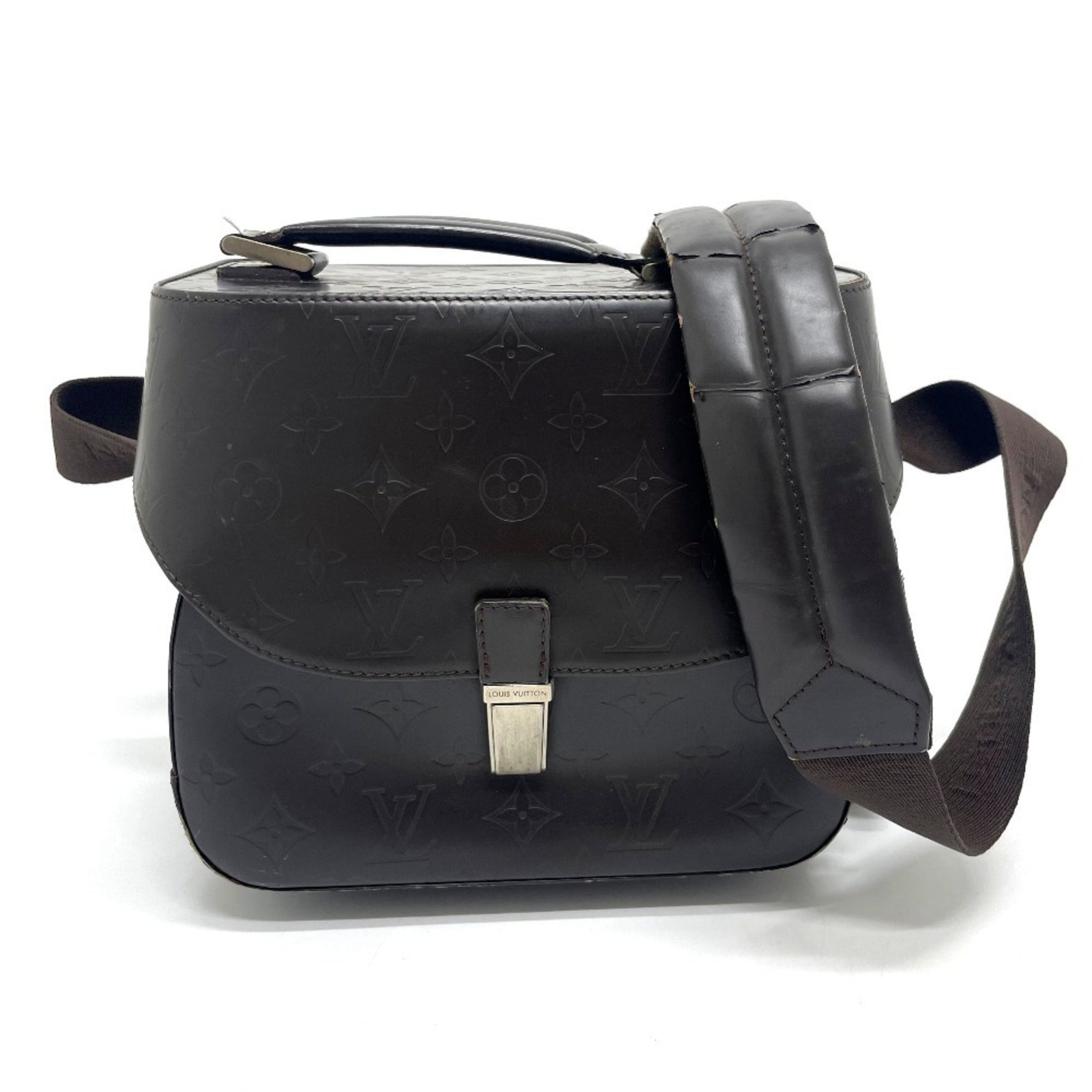 Louis Vuitton Monogram Glace Charlie Camera Bag Shoulder Leather Men's Cafe Brown