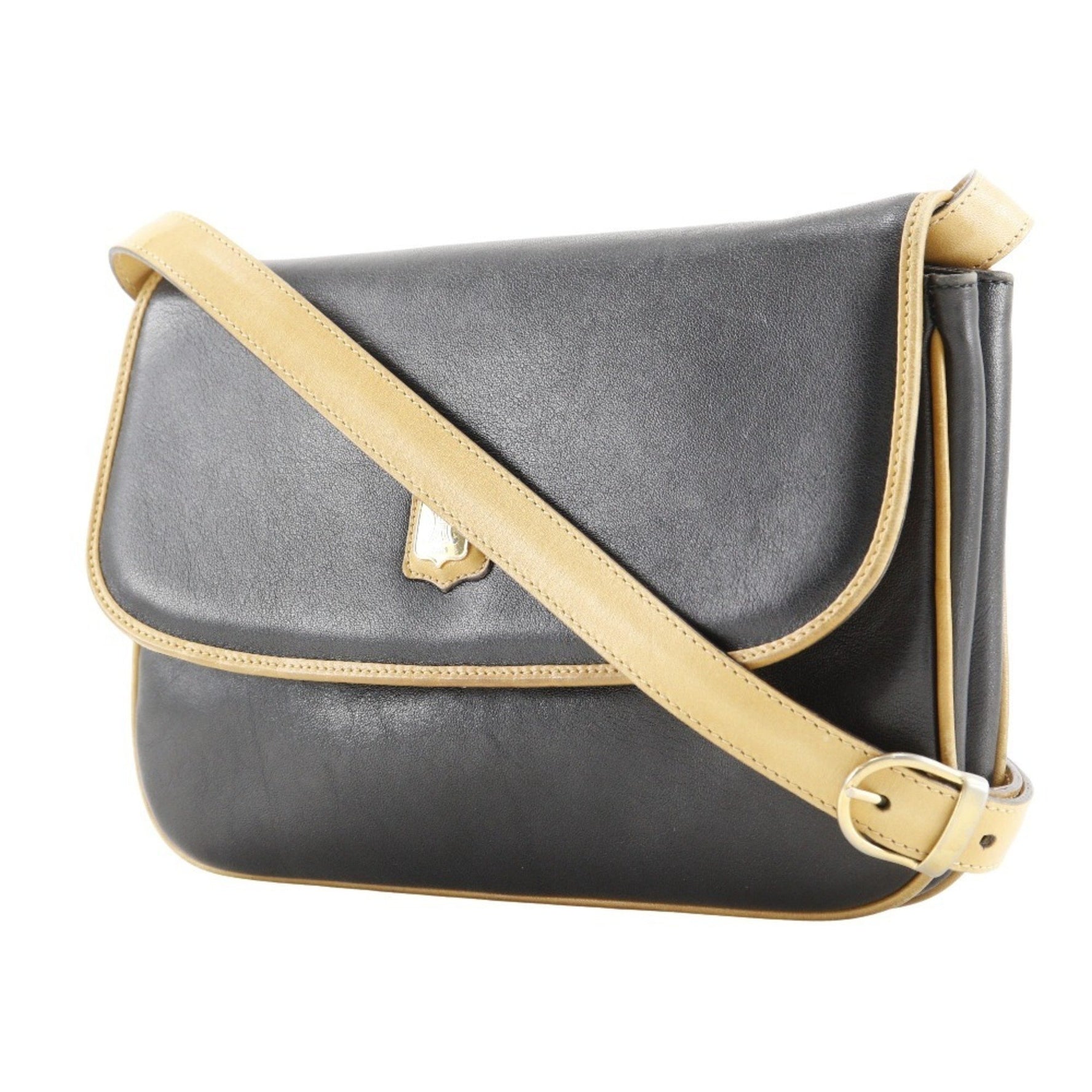 CELINE Old Shoulder Bag Clutch Calf Snap Button