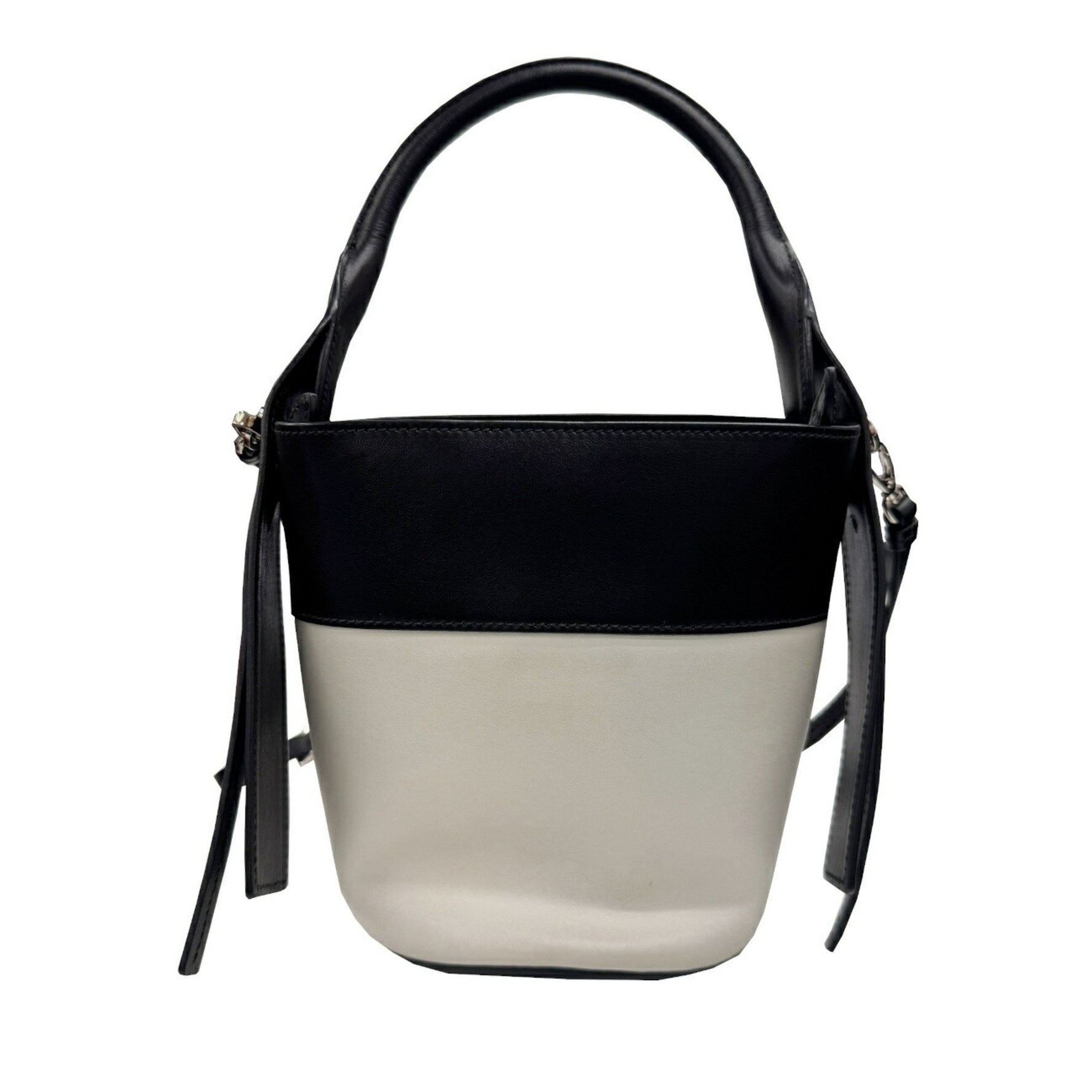 PRADA Ouverture Shoulder Bag/Handbag Leather Black/White