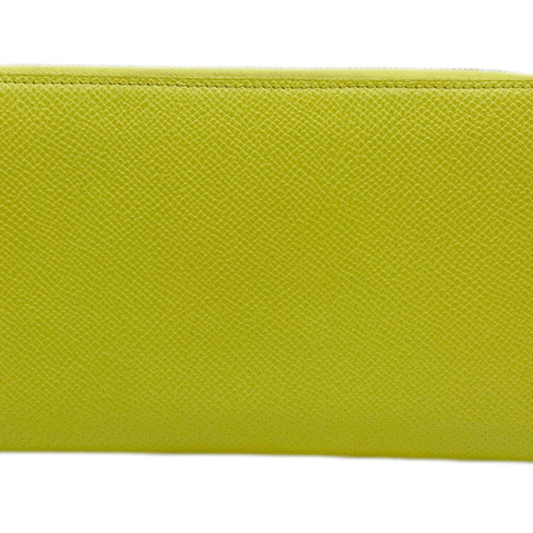 HERMES Azap Long Silk In Epson Souffle Yellow Q Stamp 2013 Wallet Accessory Ladies Men