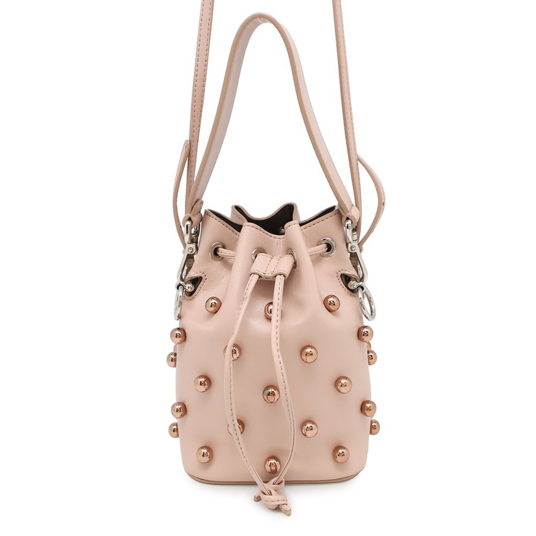 Fendi Mon Tresor Mini Shoulder Bag in Leather with Studs - Handbag