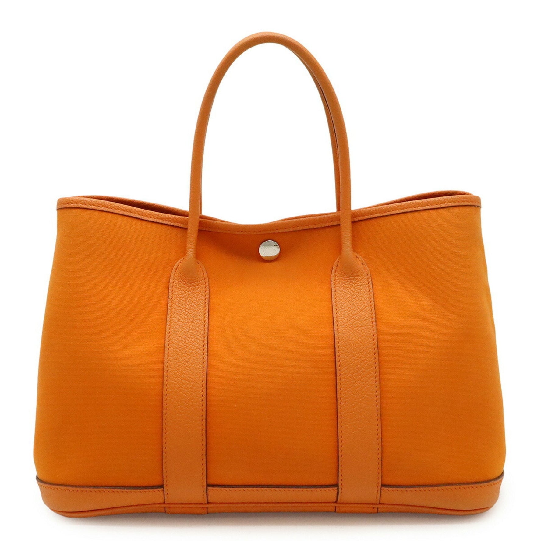 HERMES Garden TPM Tote Bag, Handbag, Toile Officier Leather, O Stamp