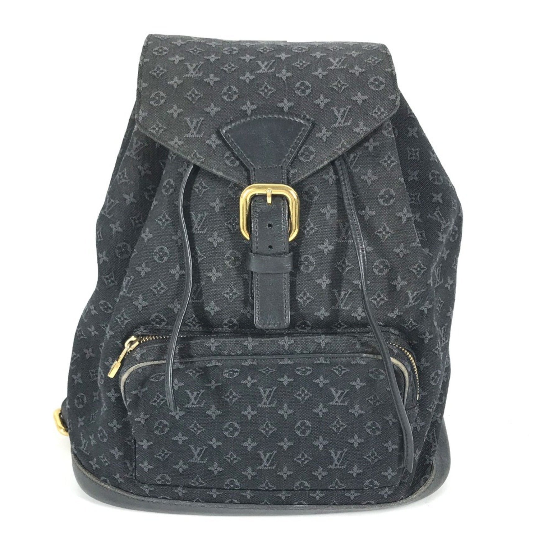 Louis Vuitton Monogram Denim Montsouris GM Backpack Rucksack TST Blue