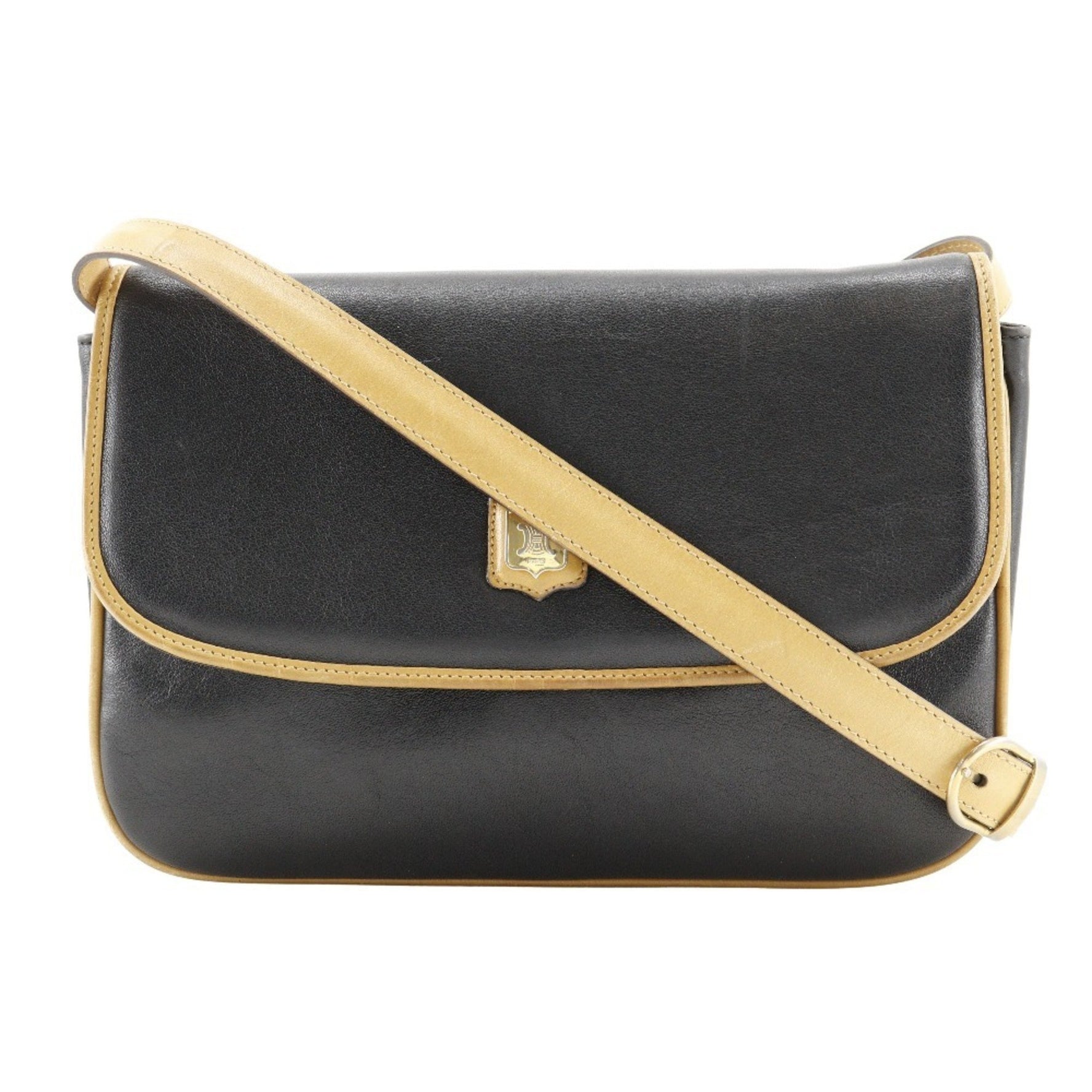 CELINE Old Shoulder Bag Clutch Calf Snap Button
