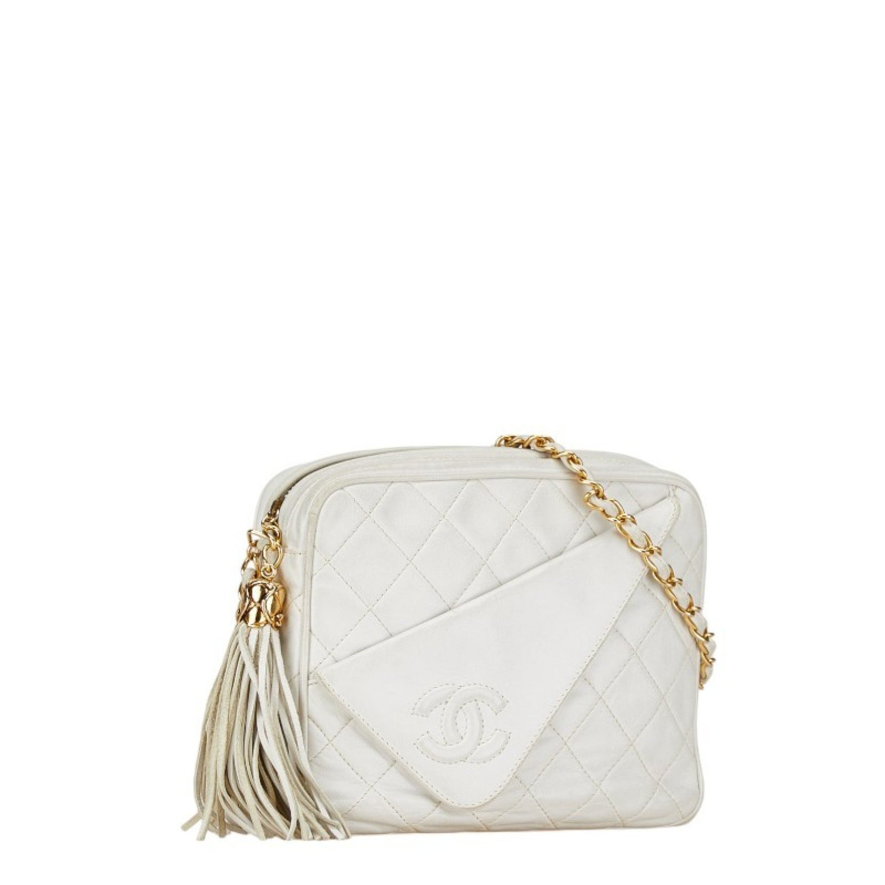 Chanel Matelasse Coco Mark Tassel Chain Shoulder Bag Lambskin