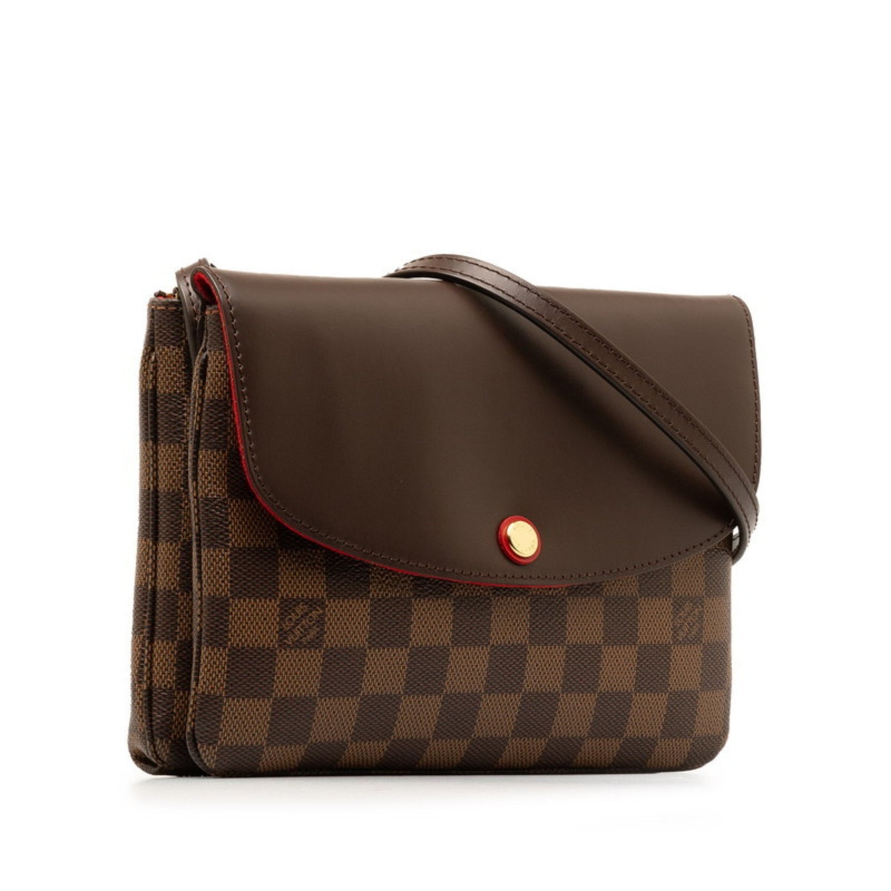 Louis Vuitton Damier Twice Shoulder Bag PVC Leather
