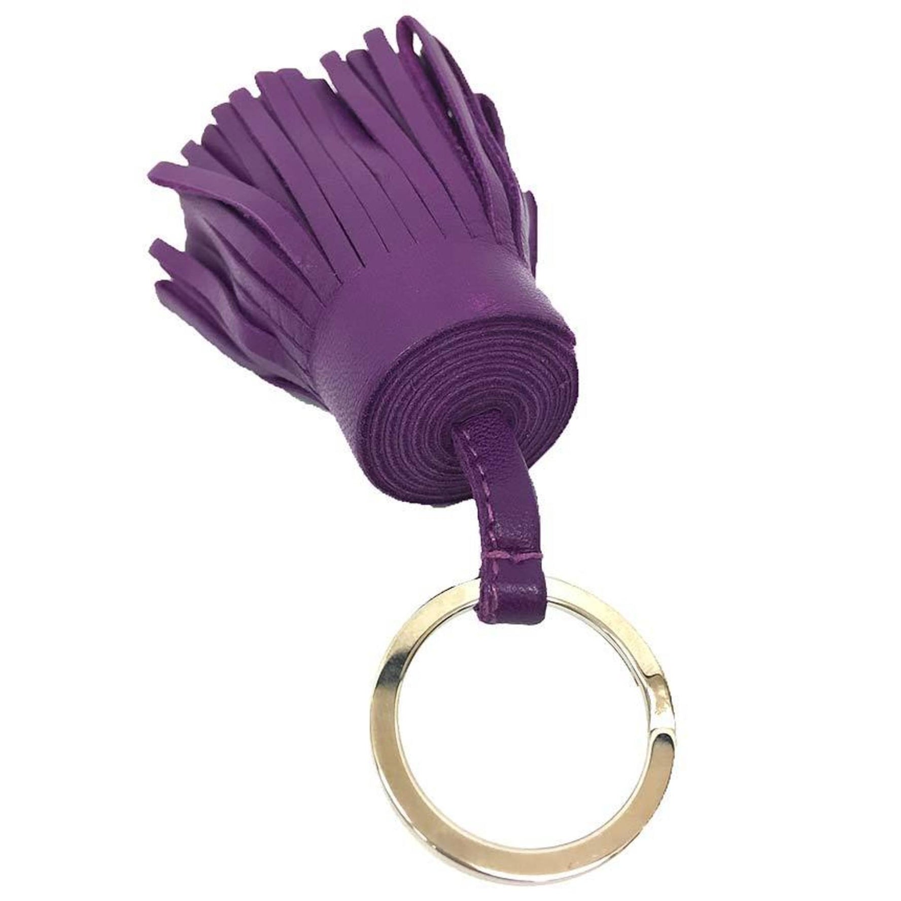HERMES Carmen Key Ring Holder Charm Anjou Milo Leather (VIOLET) Wallet