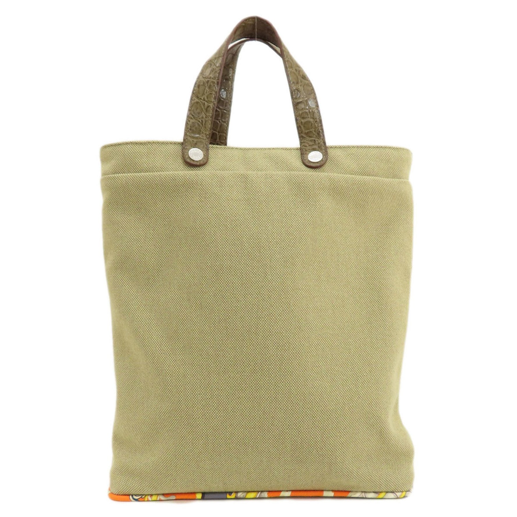 Hermes Petite Ash Tote Handbag Cotton/Silk