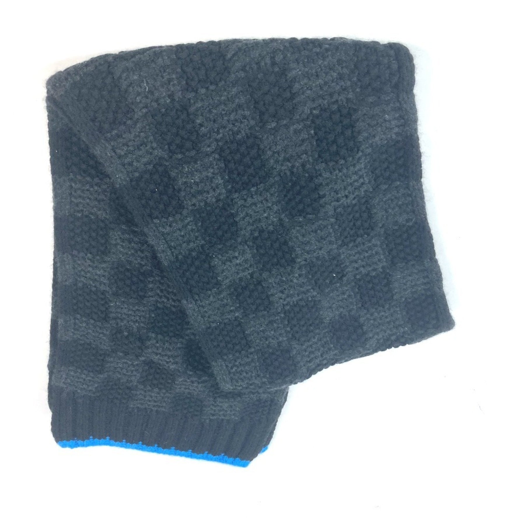 Louis Vuitton Damier Bicolor Echarpe Helsinki Taiga Articles de Voyage Leather Tag Scarf Cashmere Men's Black