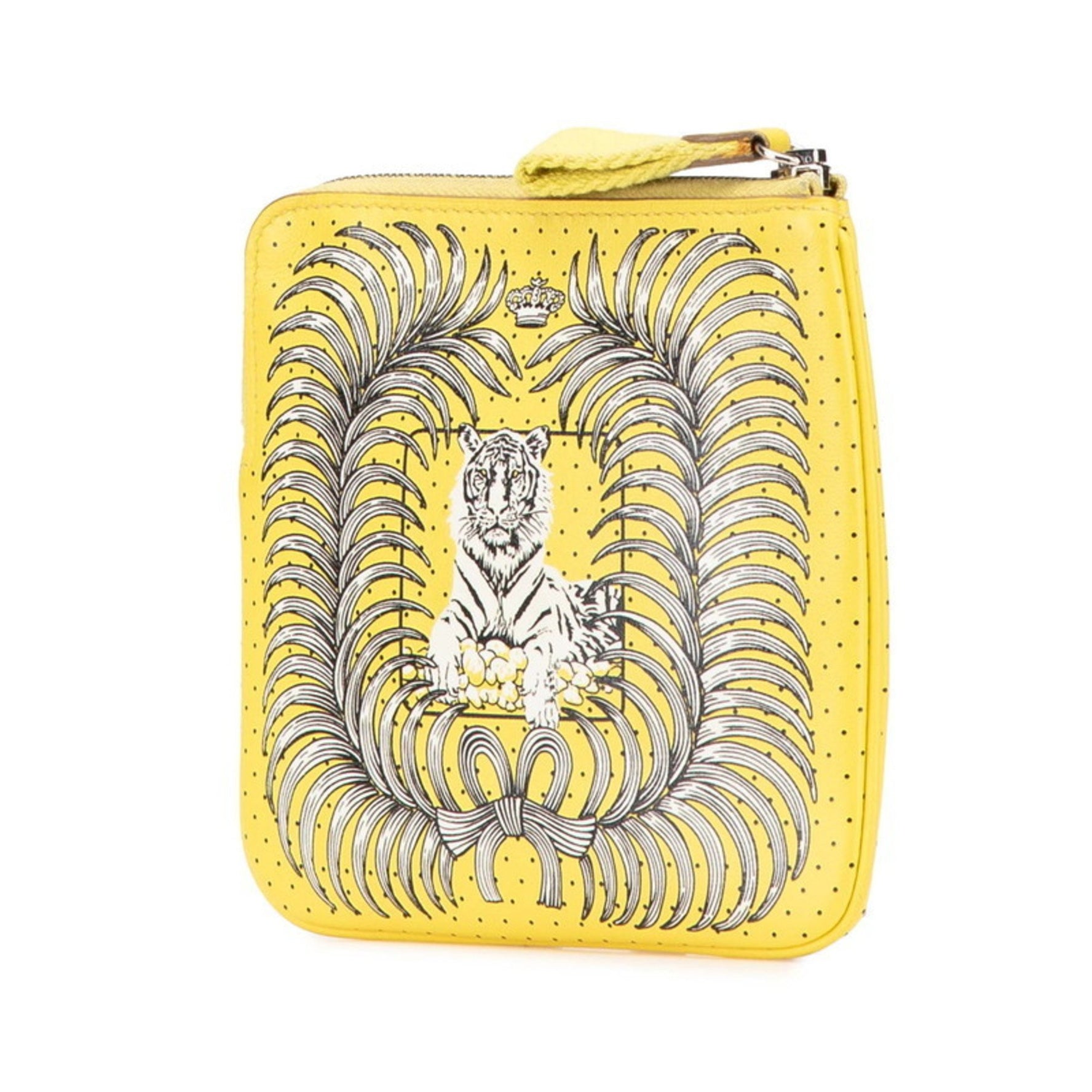 Hermes Hermès Carre Pocket Tigre Royal Bandana Pouch in Yellow and Multicolore, Swift