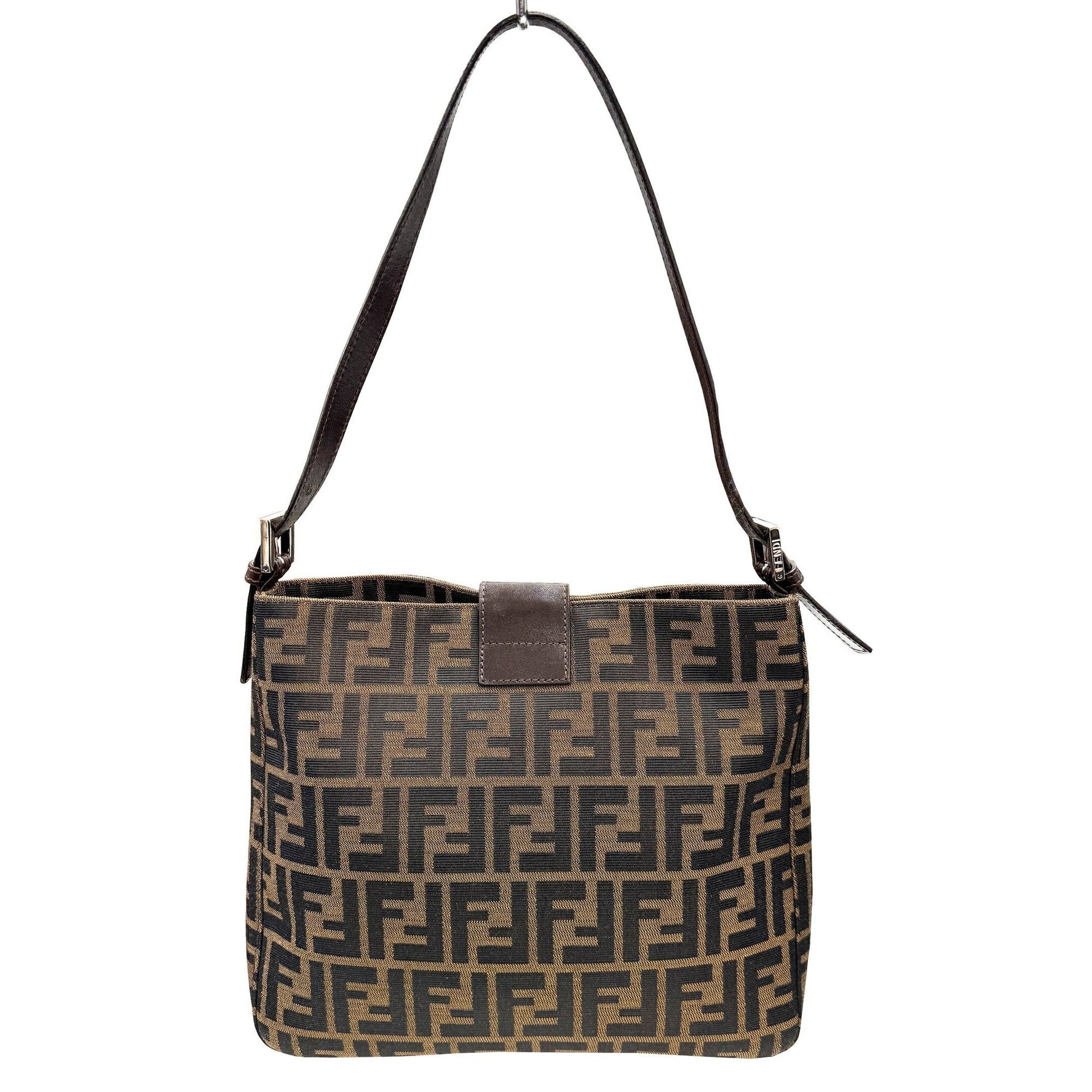 FENDI Zucca pattern shoulder bag, canvas, leather