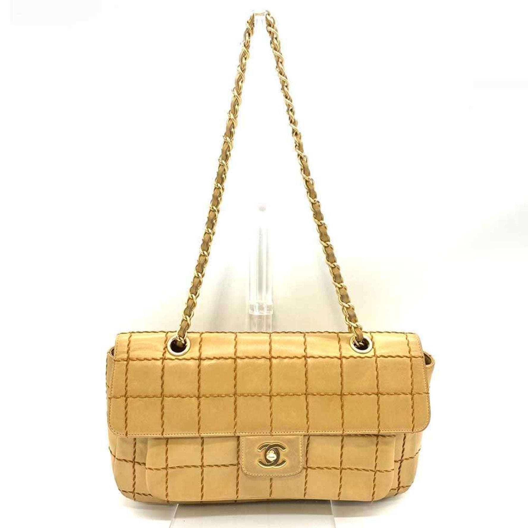 CHANEL Wild Stitch Chocolate Bar Chain Shoulder Lambskin Bag