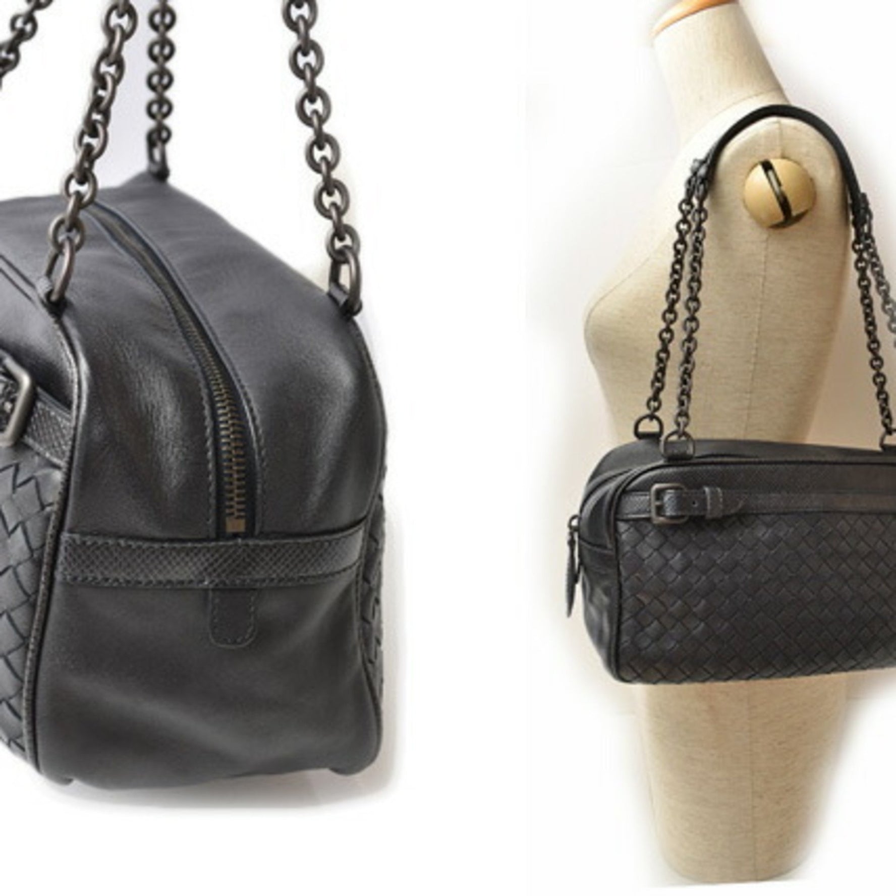 Bottega Veneta shoulder bag chain BOTTEGA VENETA intrecciato embossed leather