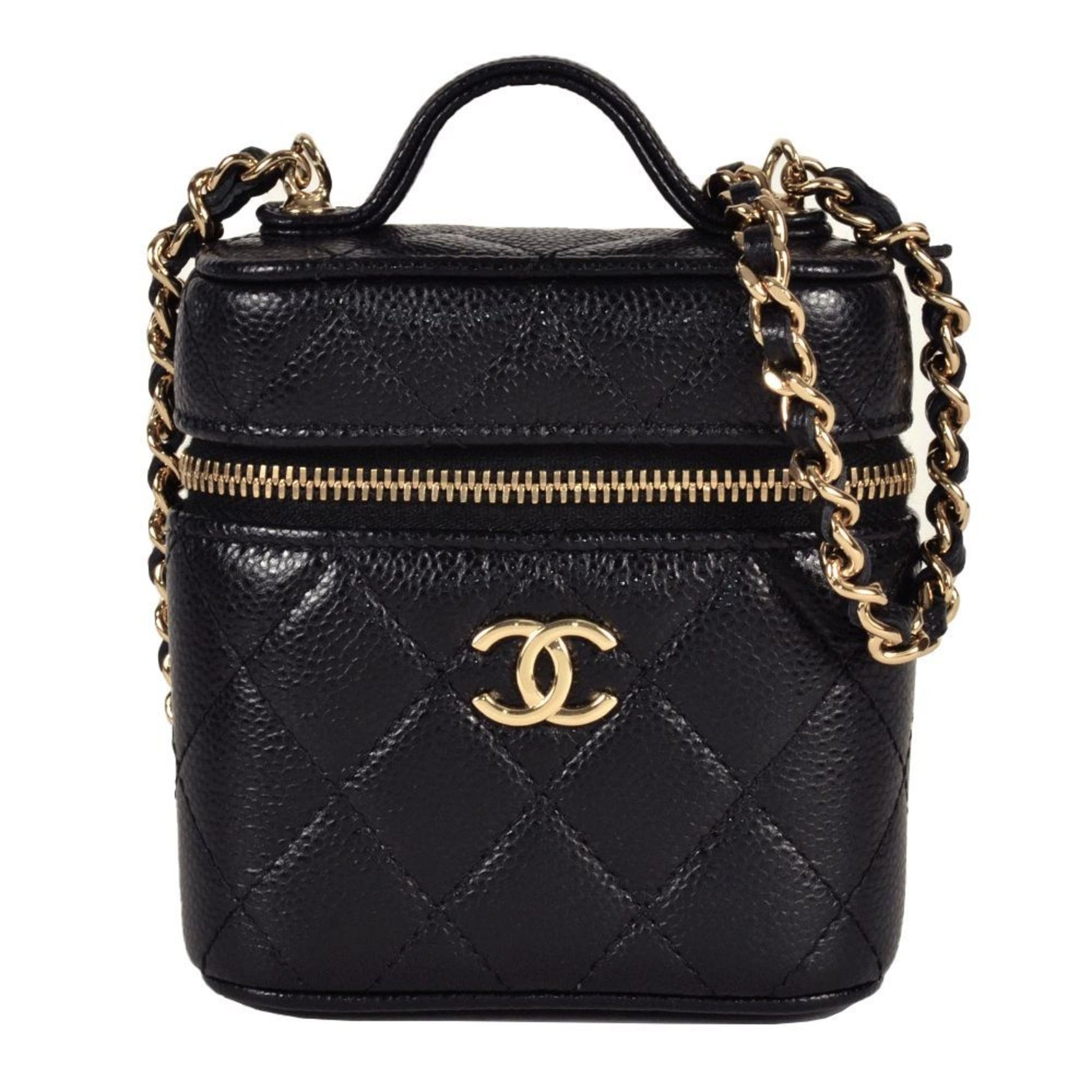 CHANEL Matelasse Mini Vanity Shoulder Bag Caviar Skin Coco Mark 3