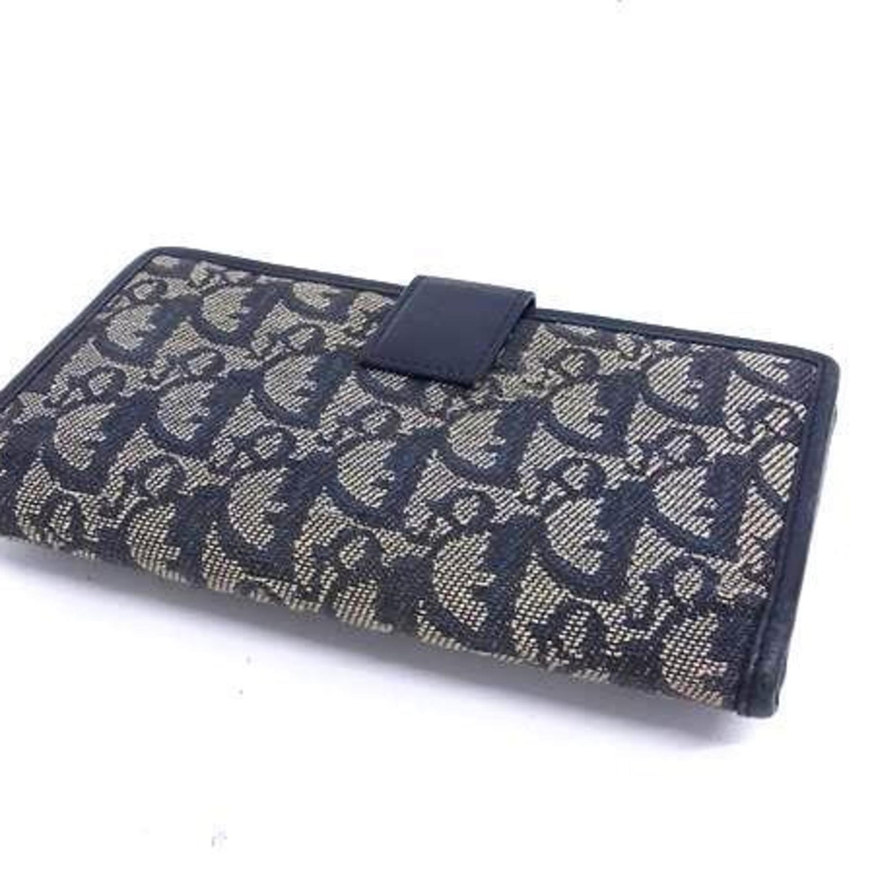 Christian Dior Trotter Wallet - Canvas and Leather Double Bifold Long