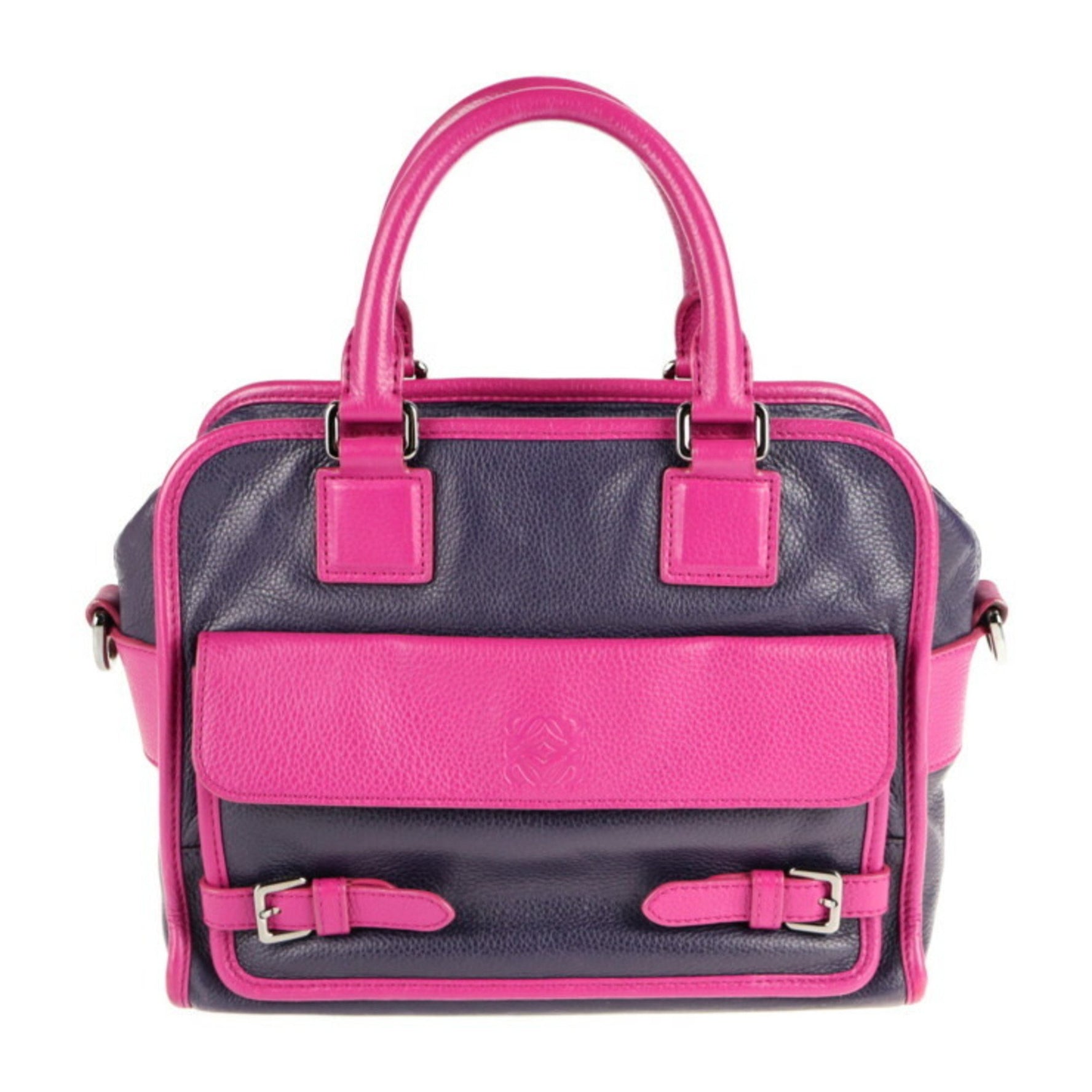 LOEWE Cruz handbag leather purple pink bicolor