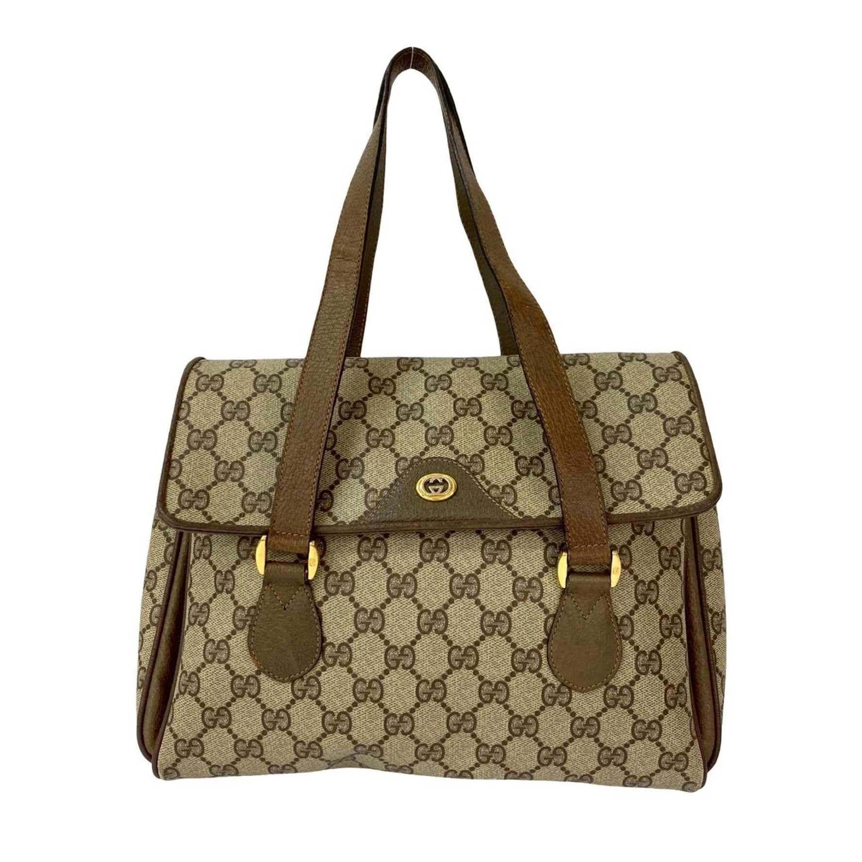 GUCCI Vintage GG Logo Pattern Leather Handbag/Mini Tote Bag 434-5