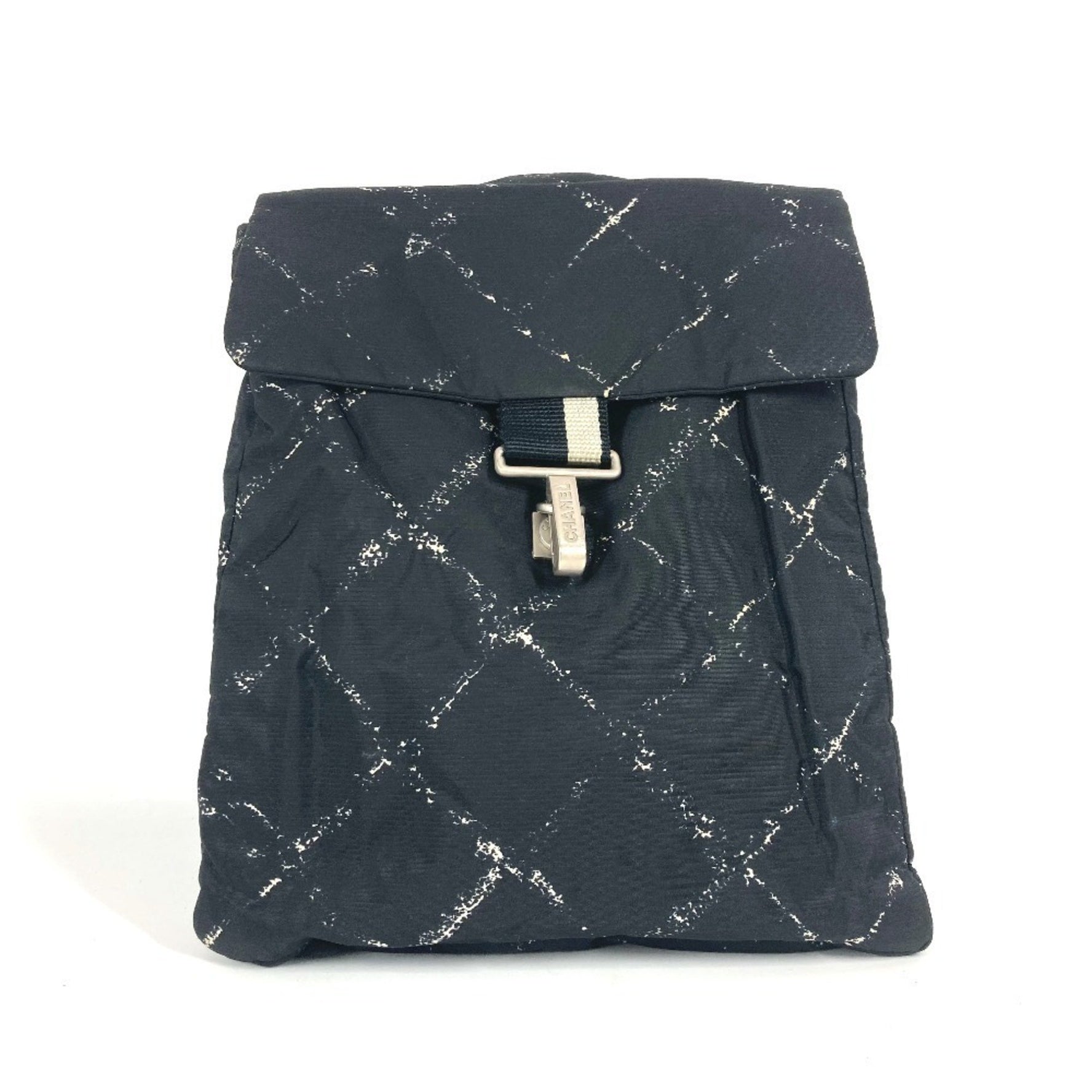 CHANEL Old Travel Line Backpack Bag Rucksack Nylon