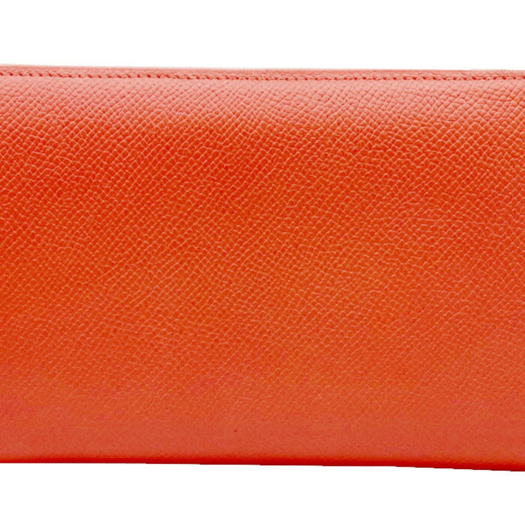 HERMES Azap Long Silk In Epson Rose Jaipur □Q Engraved (2013) Wallet Round Leather Red