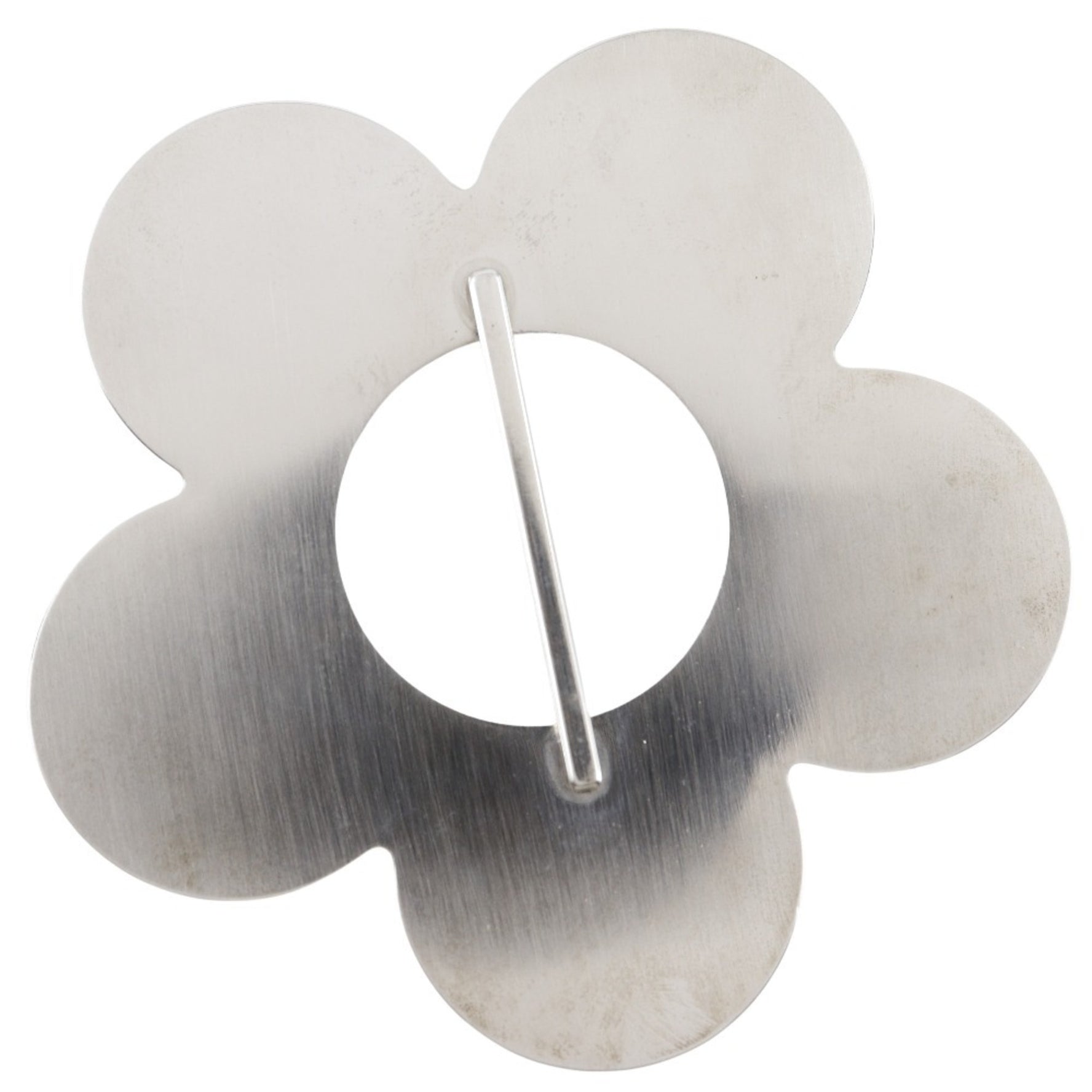 CELINE Flower Scarf Ring x Leather Silver/Black Flour