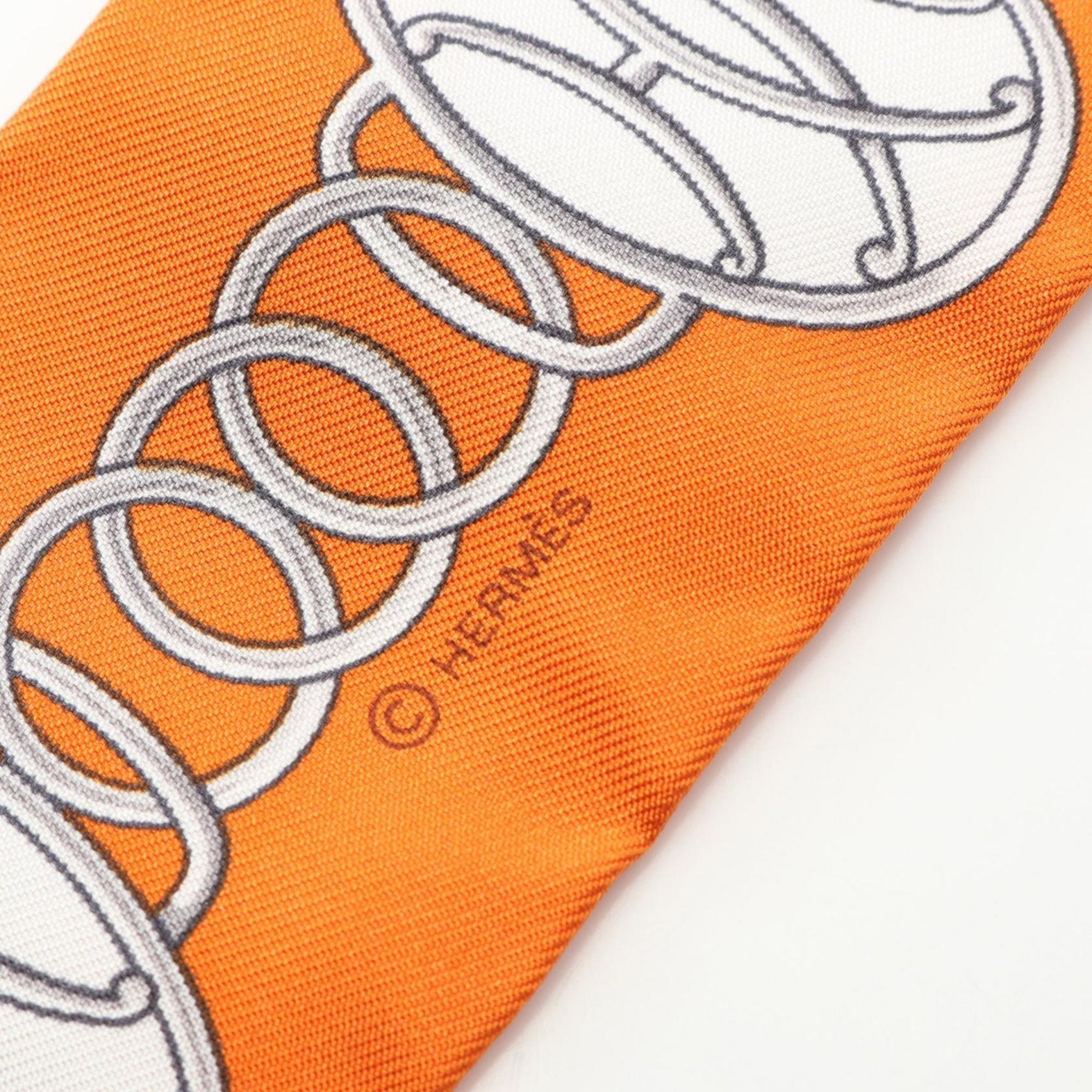 Hermes Hermès Twilly Lift Profile Silk Scarf in Orange Multicolor