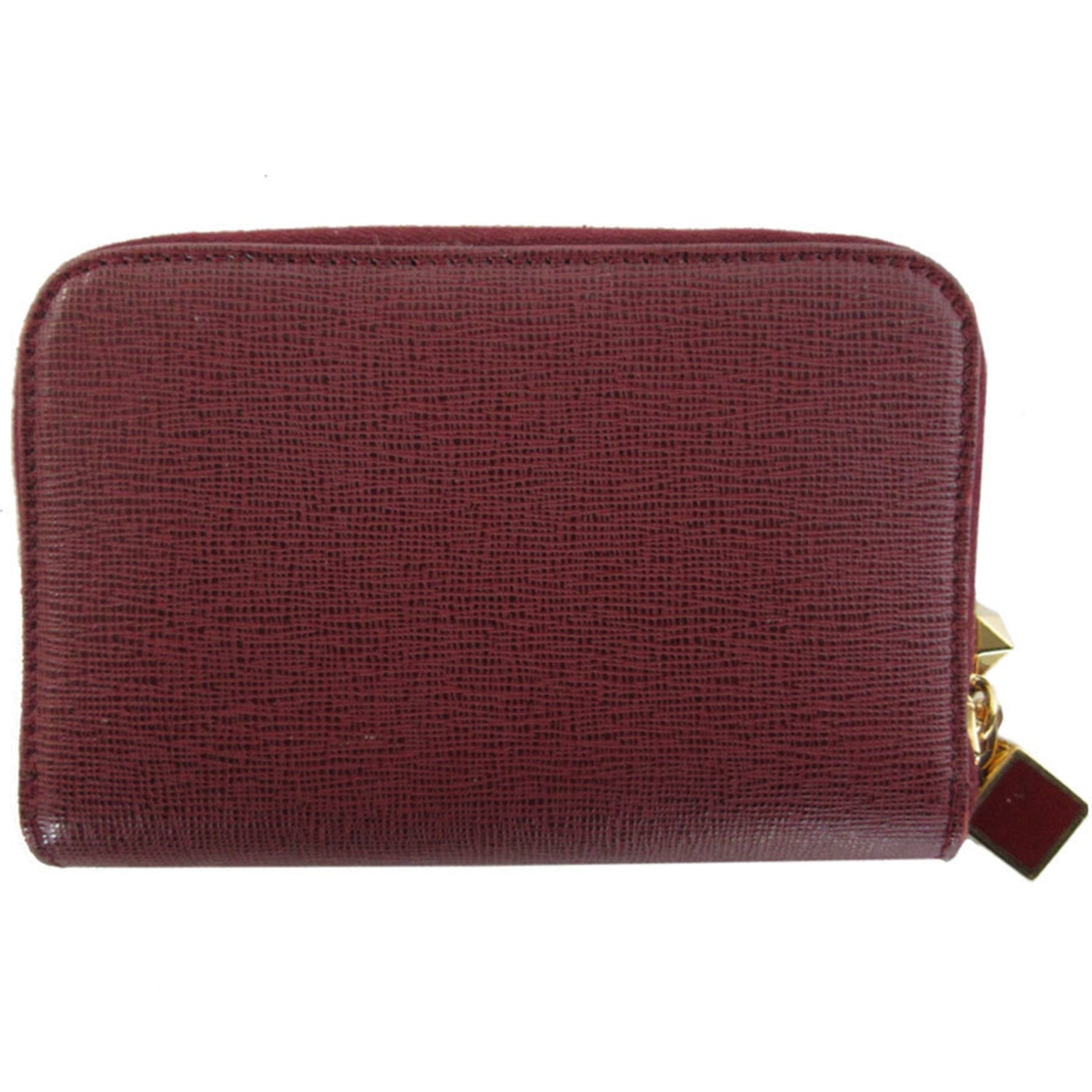 FENDI Card Case, Business Holder, Coin Wallet, Leather, Gold