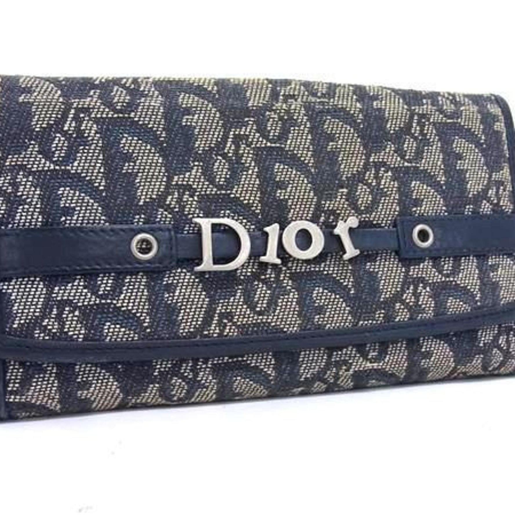 Christian Dior Trotter Wallet - Canvas and Leather Double Bifold Long