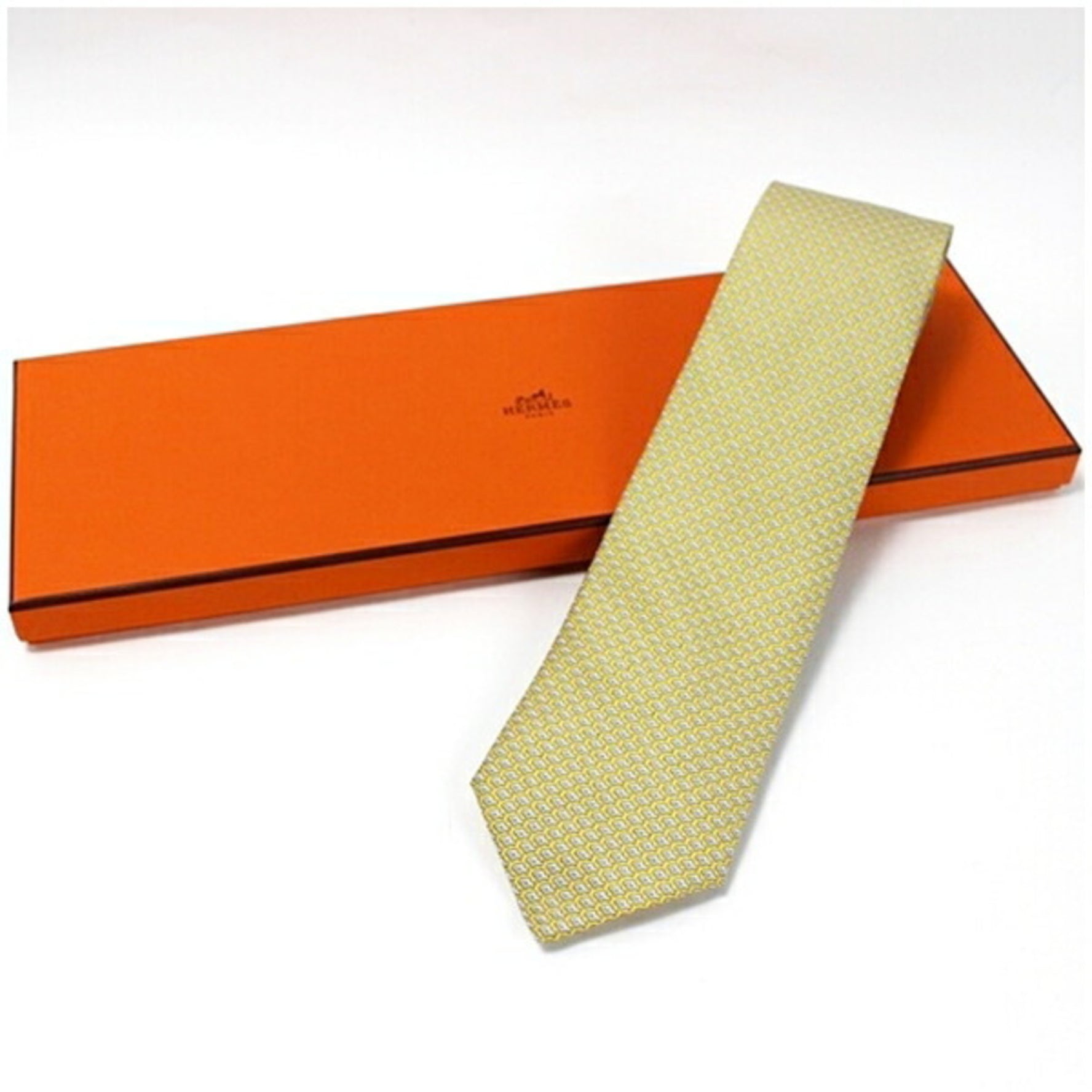 Hermes Silk Tie, Unused, Men's, Slim Fit