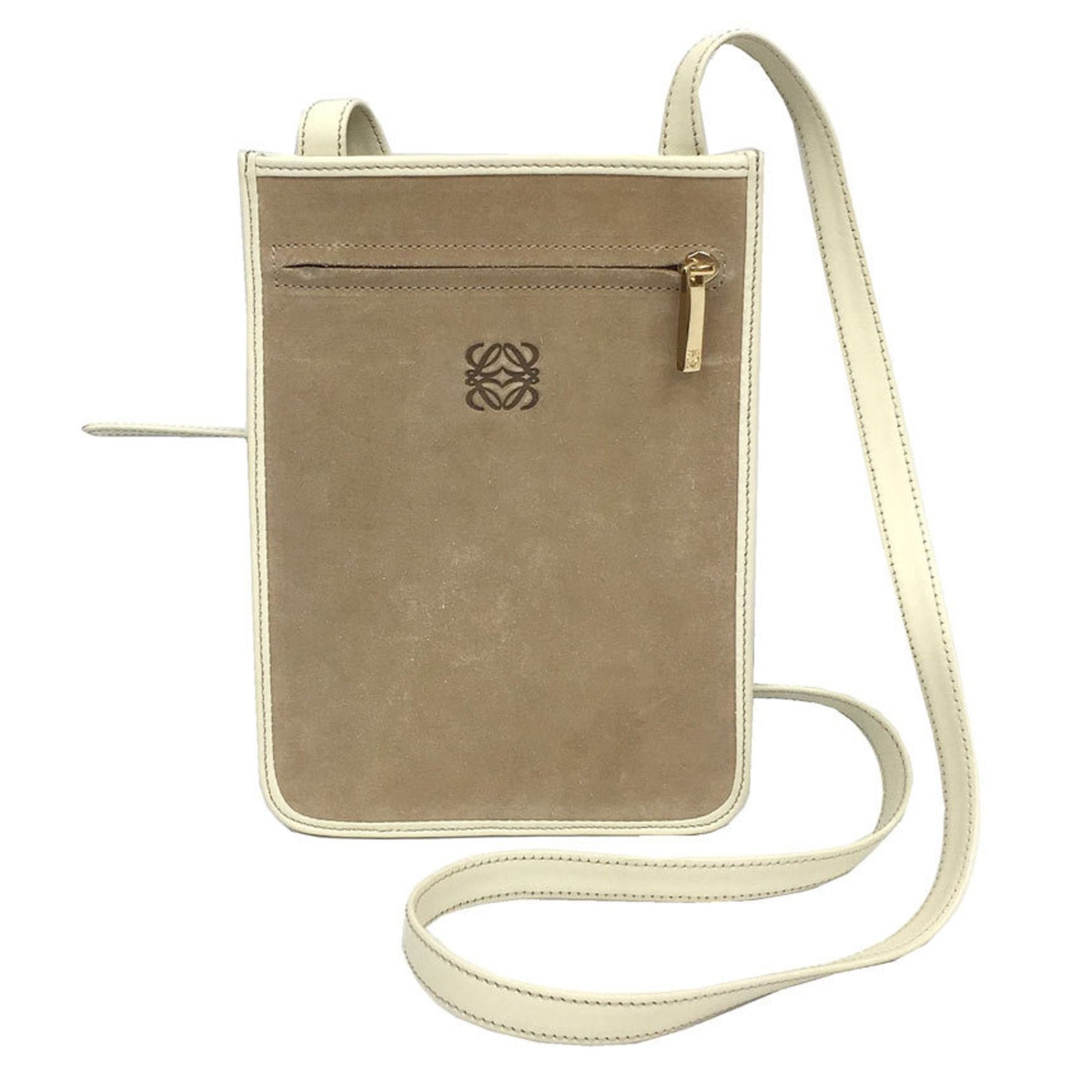 LOEWE Suede Shoulder Bag Pochette Ladies