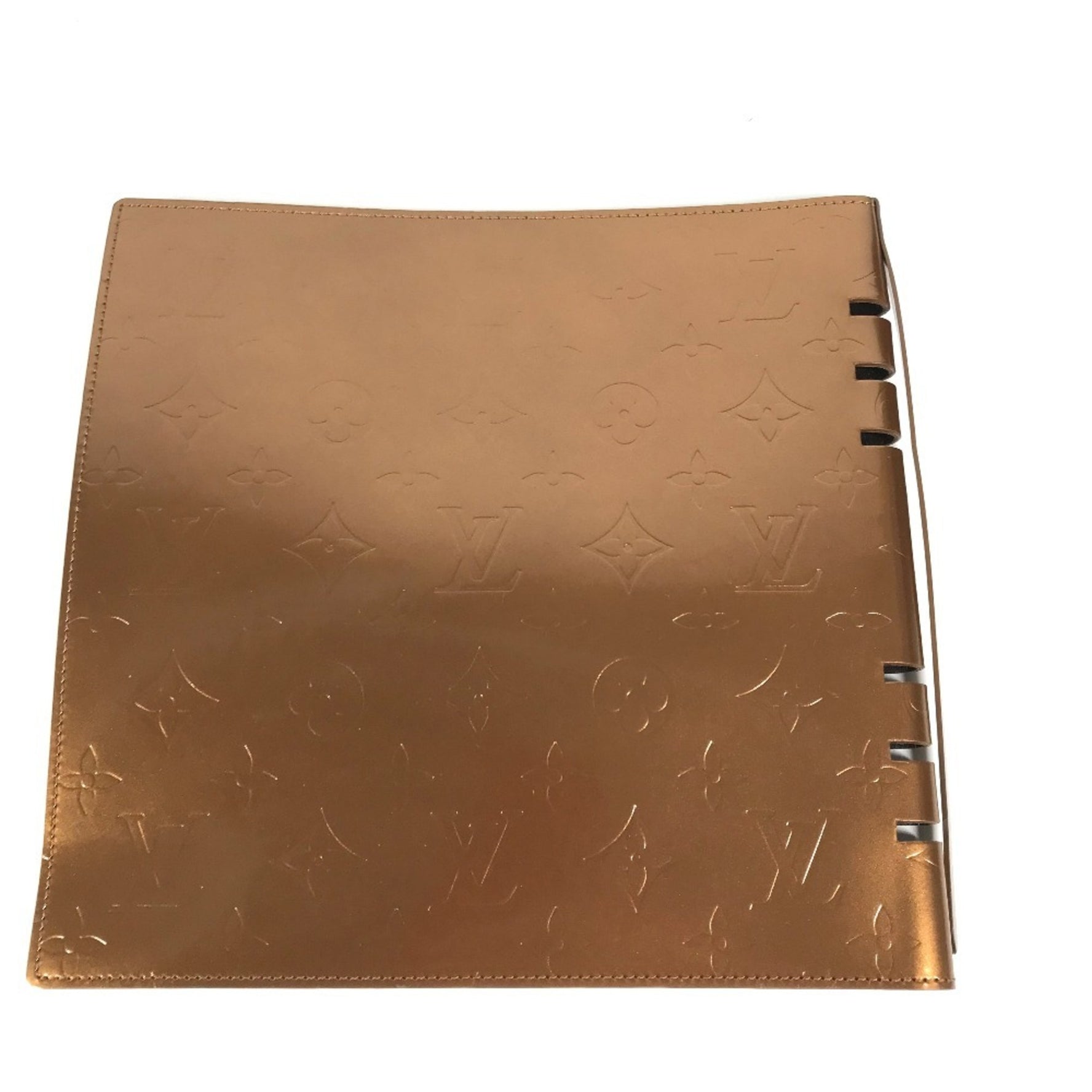 Louis Vuitton Monogram Vernis Book Cover Album Stationery Case Notebook Bronze Brown