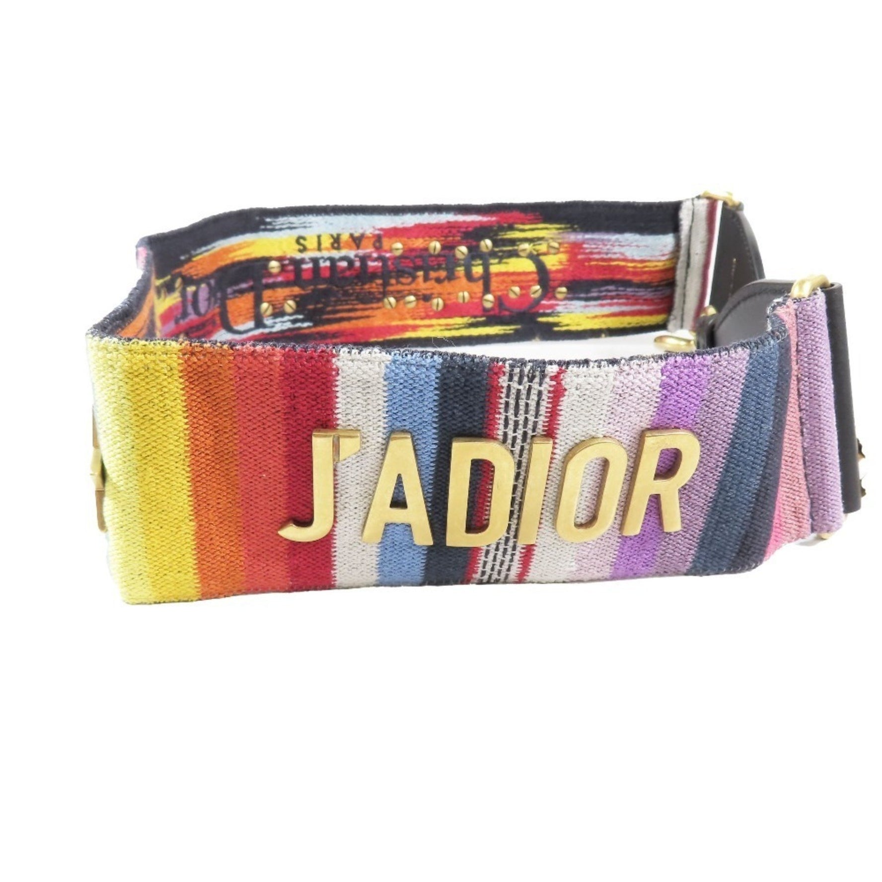 Christian Dior JADIOR Logo Metal Canvas Bag Shoulder Strap Embroidered Accessory