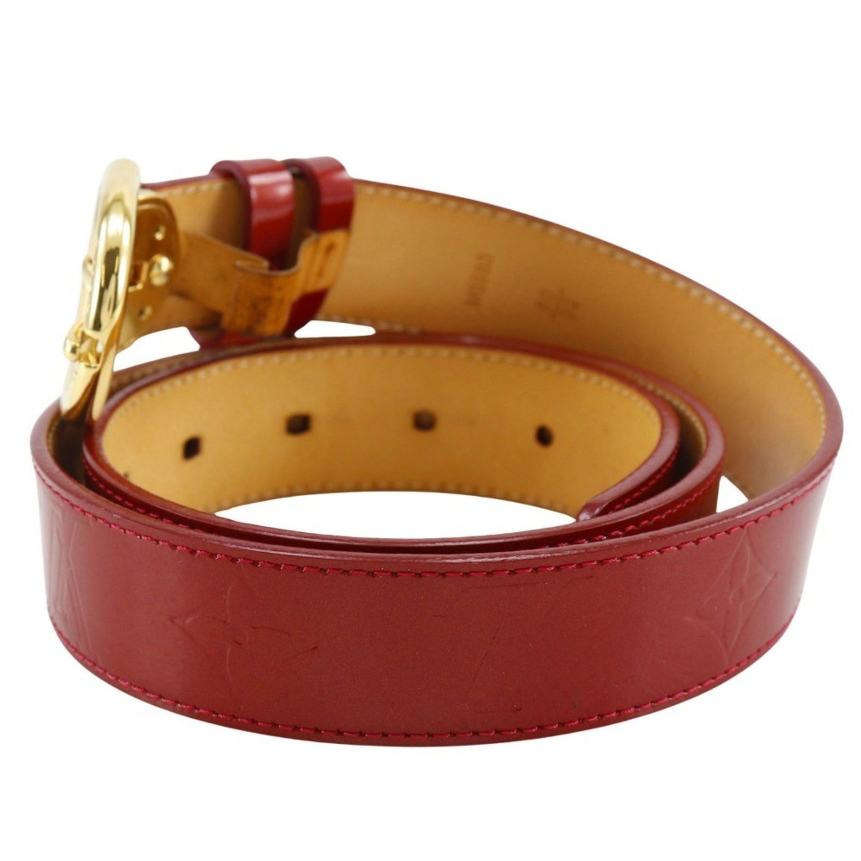 Louis Vuitton Santur Belt Monogram Vernis Pomme d'Amour 2011 Red ceinture