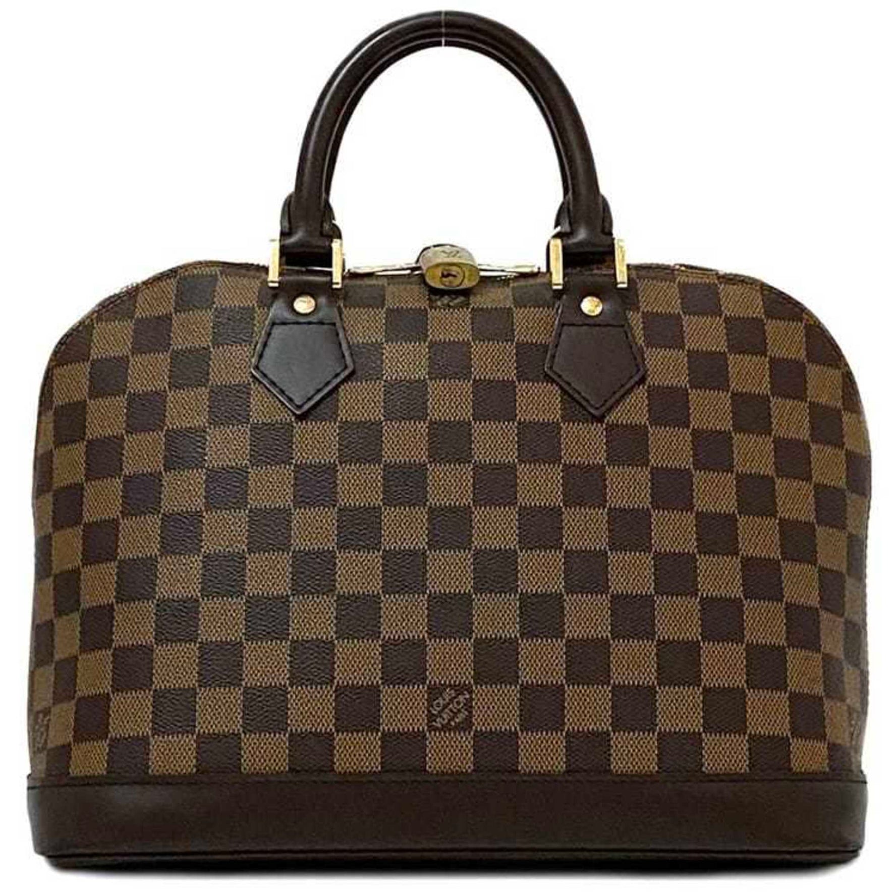 Louis Vuitton Handbag Alma PM Brown Damier Ebene Canvas Leather Men's