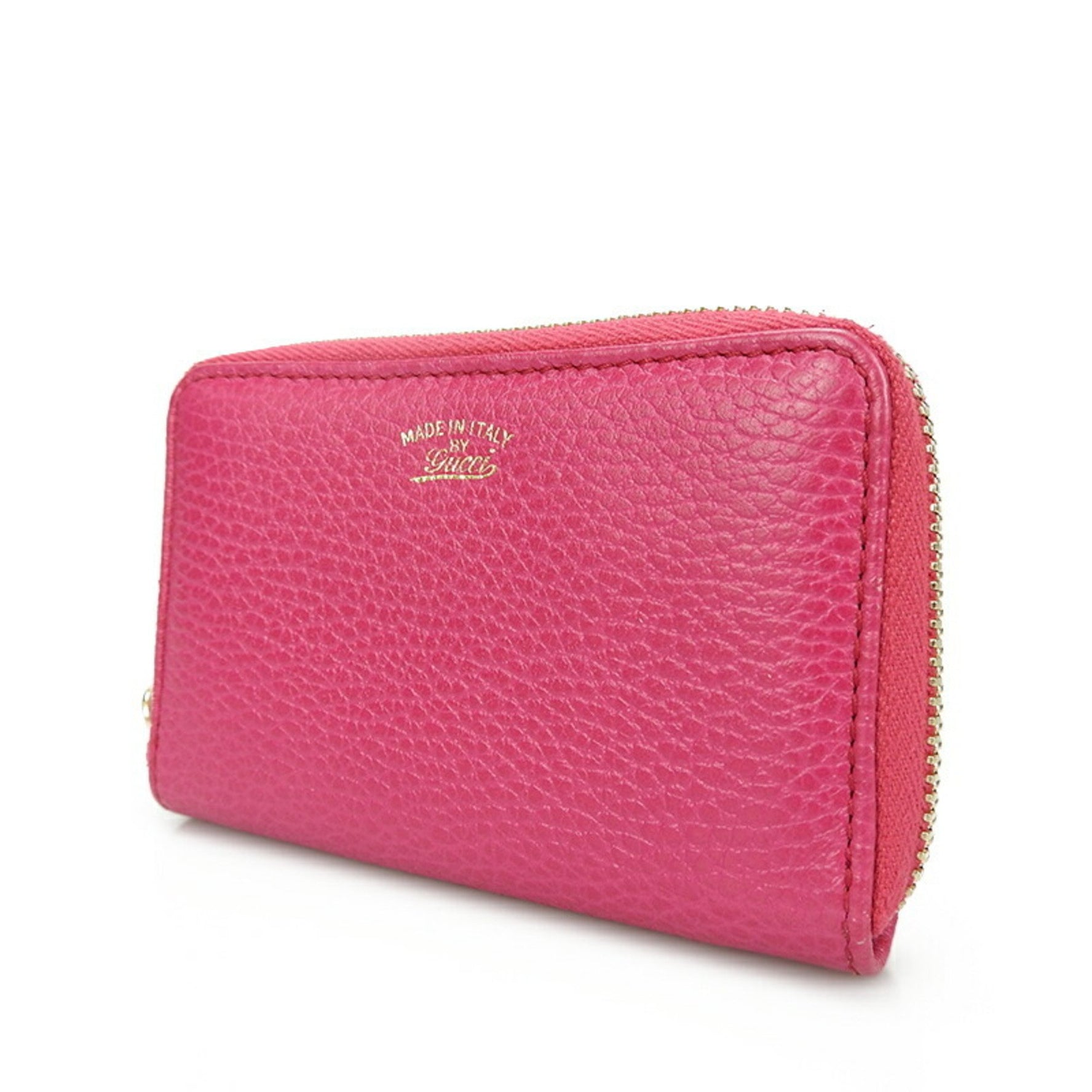 GUCCI Round Coin Case Swing Zippy ZIPP Leather Accessories Coincase