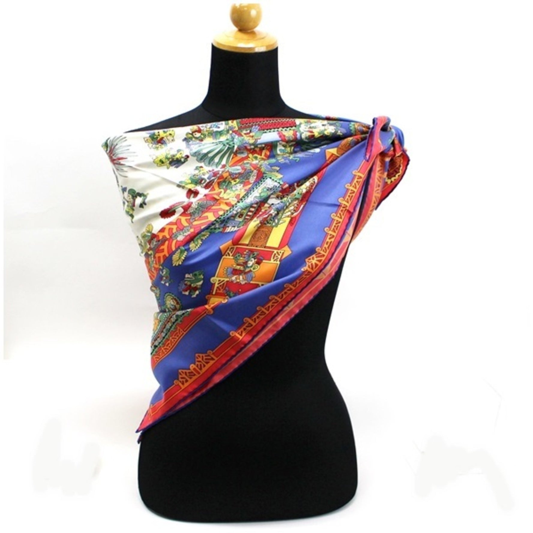 Hermes Scarf Muffler Carre 90 "ASTRES et SOLEILS" Celestial Bodies and Sun Multicolor Silk Ladies