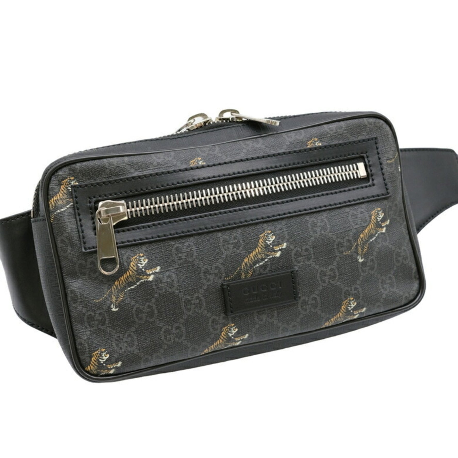 GUCCI GG Supreme Tiger Belt Bag Body Waist Pouch Canvas