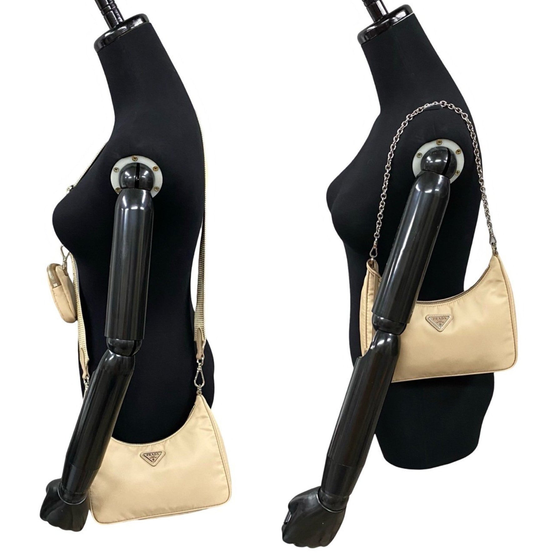 PRADA Re:Edition Triangle Logo Nylon Chain Mini Shoulder Bag/Handbag