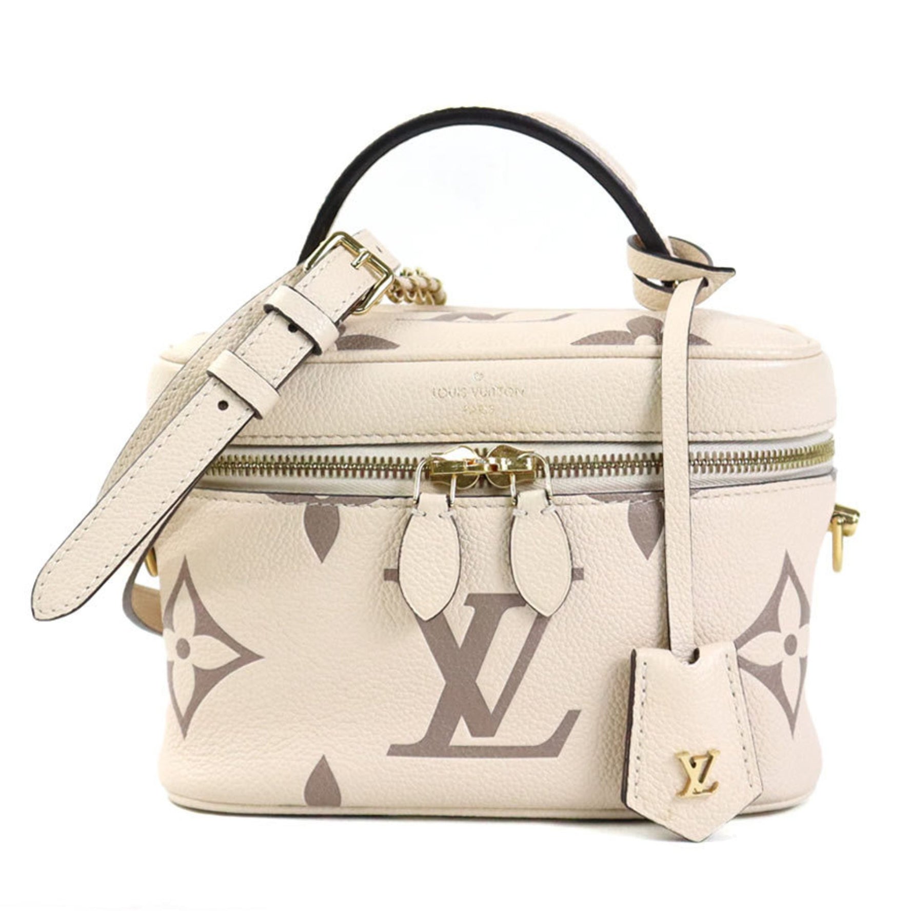 Louis Vuitton Shoulder Bag Bicolor Monogram Empreinte Vanity PM Crème Bois de Rose