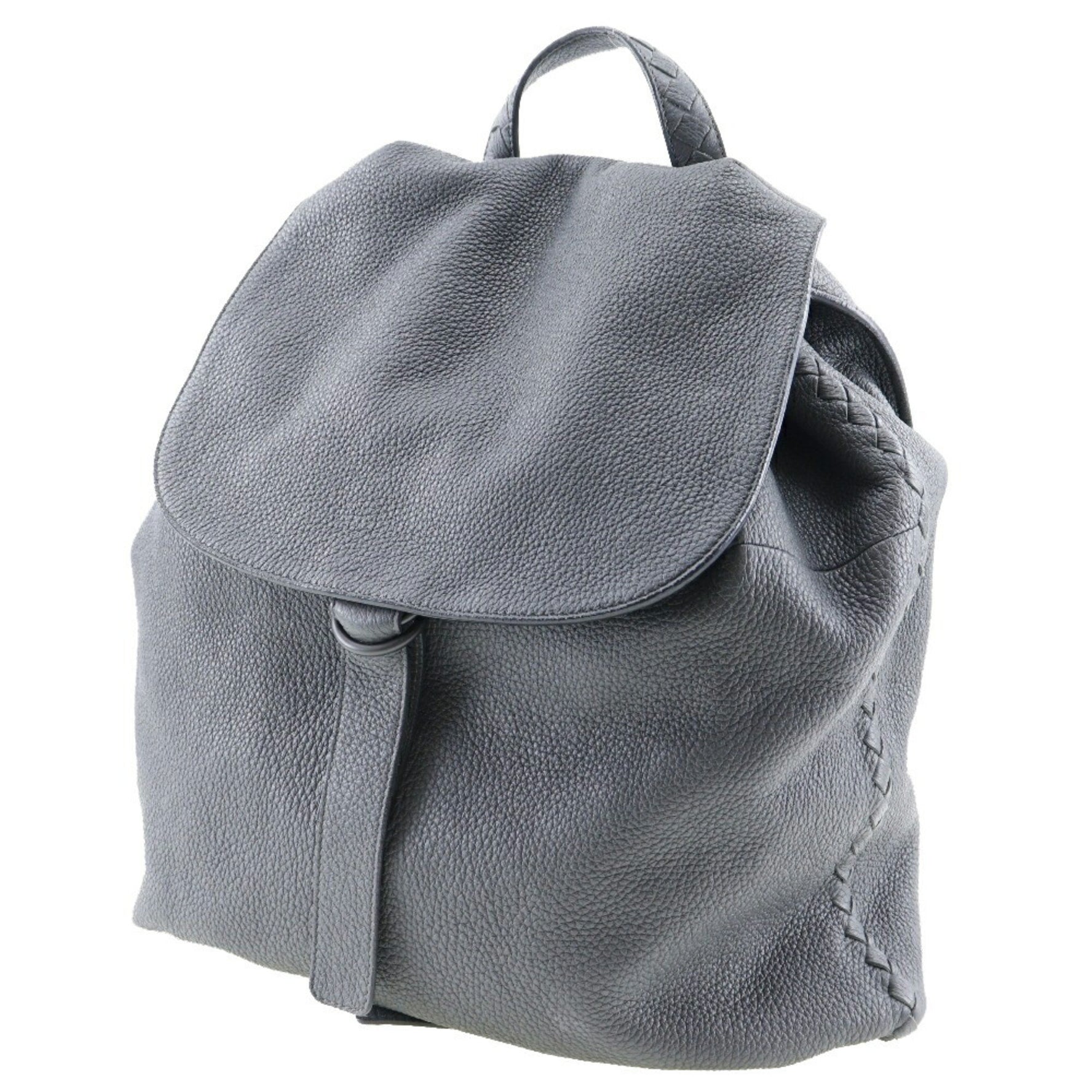 Bottega Veneta BOTTEGAVENETA Intrecciato Backpack/Daypack Calf Made in Italy Gray Shoulder Handbag Belt Unisex