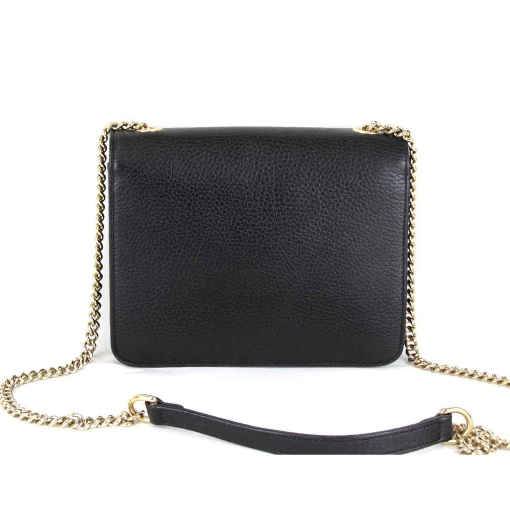 GUCCI Interlocking G Chain Shoulder Bag Leather