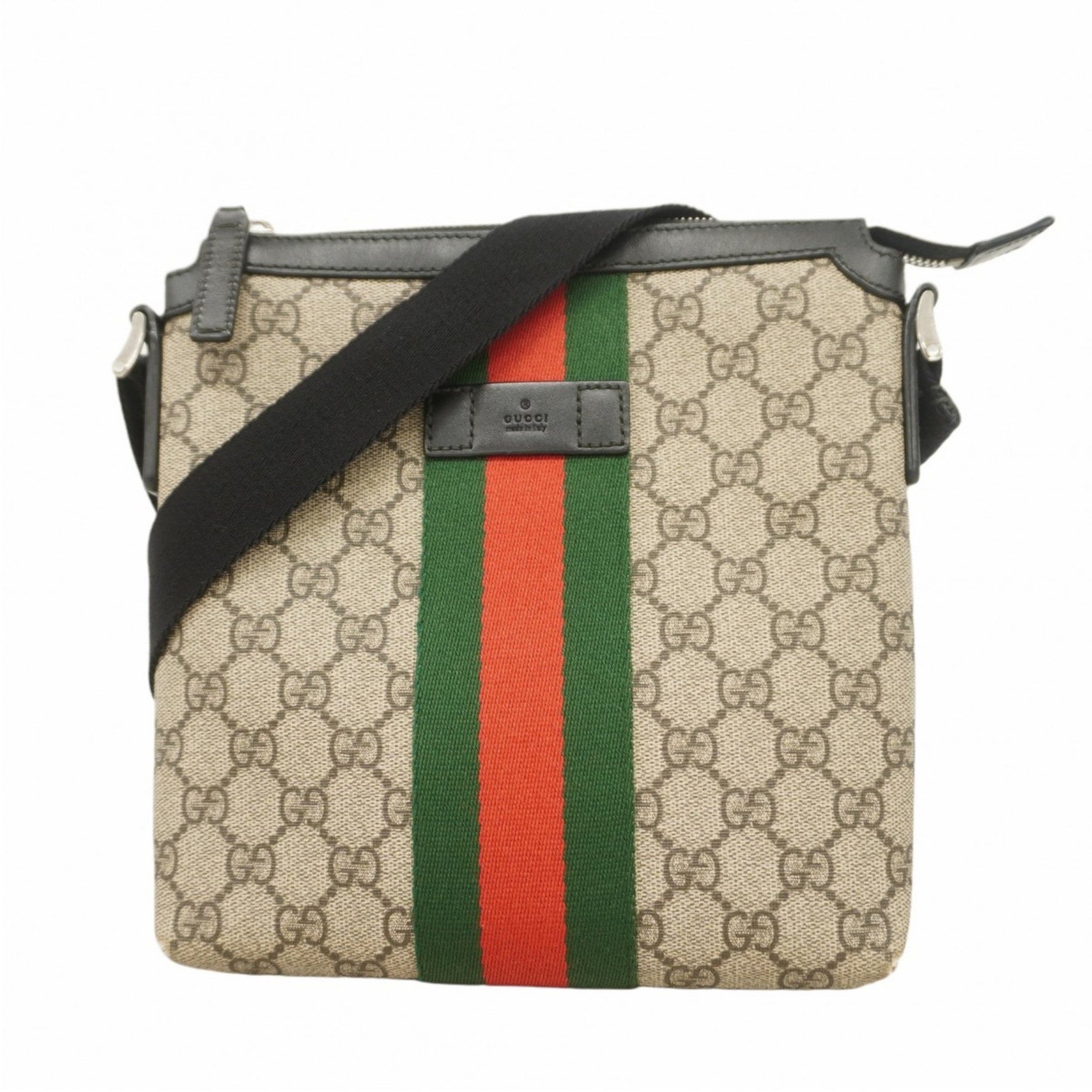 Gucci GG Supreme Sherry Line Shoulder Bag Brown Black