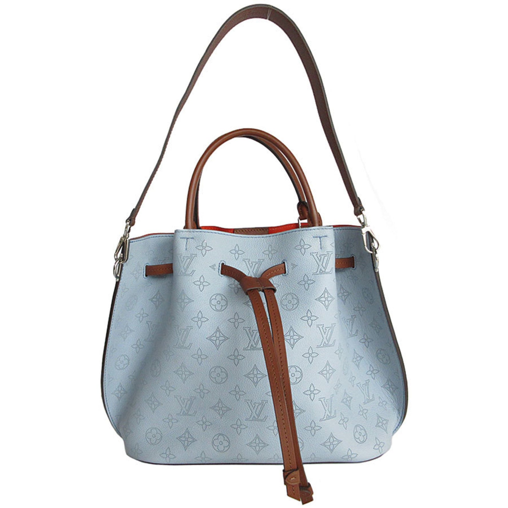 Louis Vuitton Monogram Mahina Girolata Handbag Shoulder Bag in Blue, Brown, and Silver