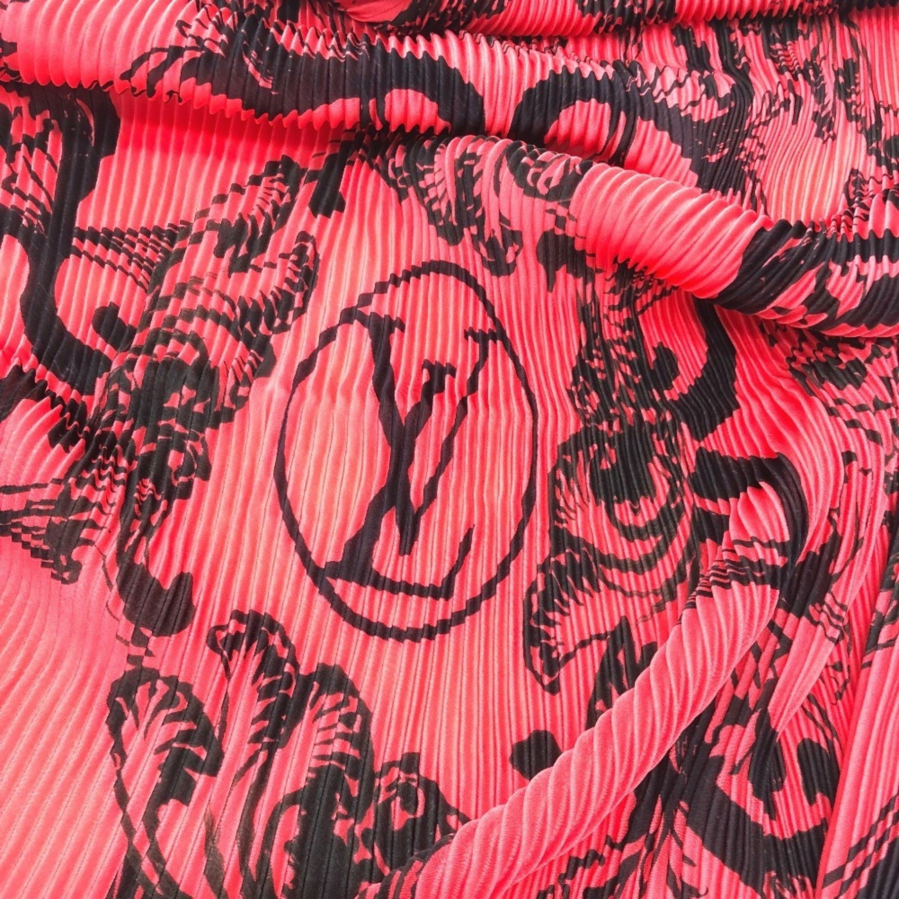 Louis Vuitton Floral Stamp Giant Pleated Silk Scarf