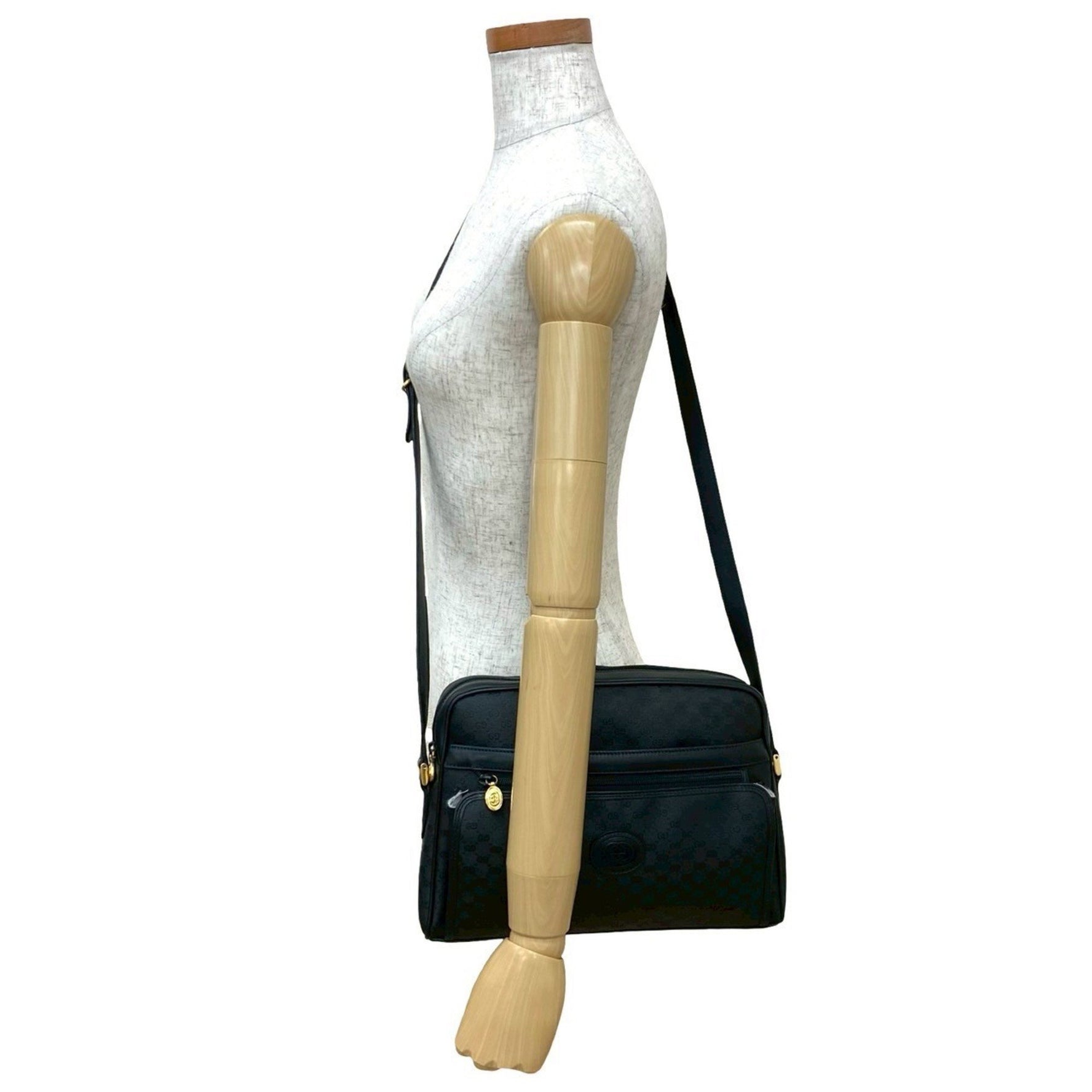 GUCCI Vintage Micro GG Logo Leather Shoulder Bag/Pochette in